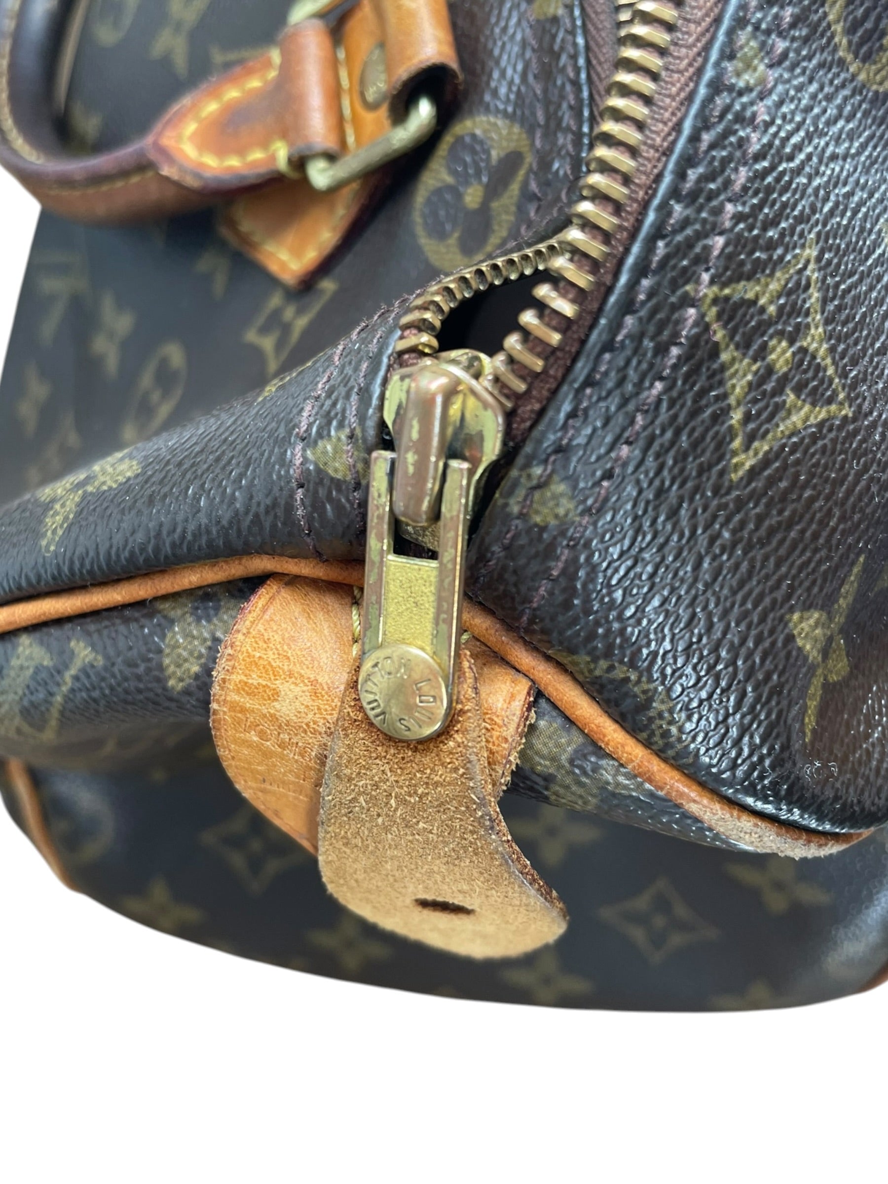 LOUIS VUITTON/Bag/Monogram/Leather/BRW/SPEEDY LEATHER HANDLES view 9