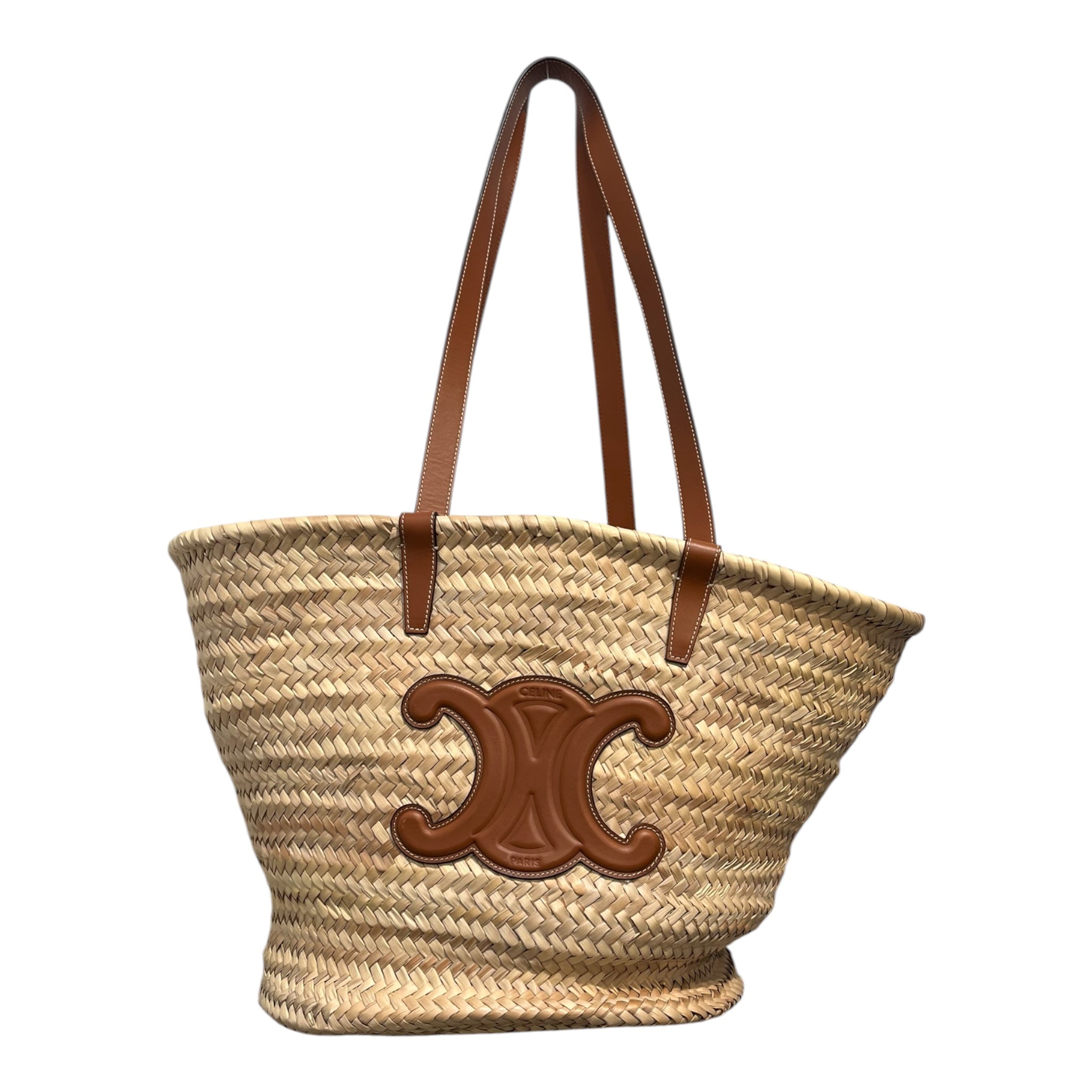 CELINE/Tote Bag/Border/BEG/CLASSIC PANIER TRIOMPHE WOVEN view 1