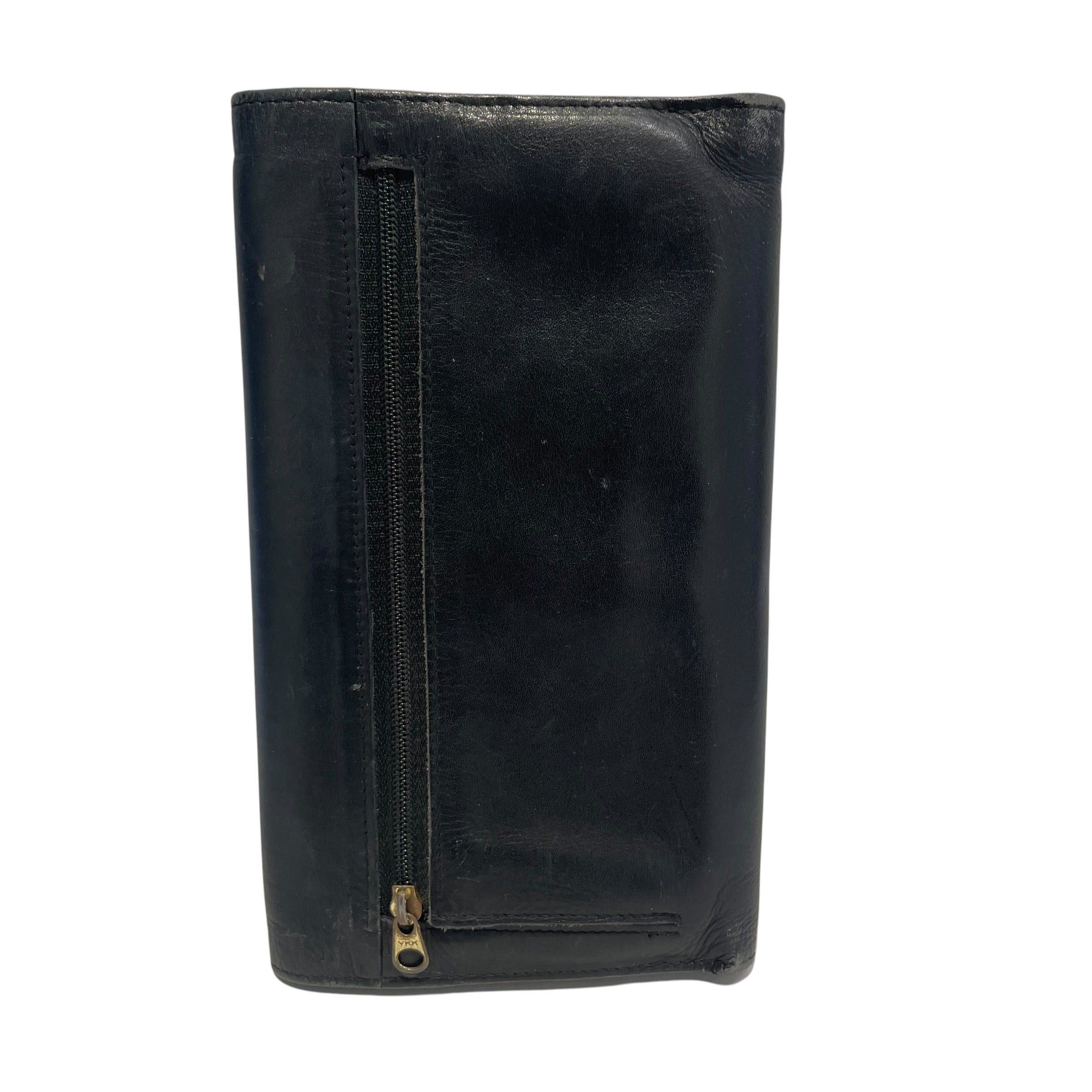 COACH/Coin Wallet/Leather/BLK/L's/gld hard/2 zippers/blk inside view 2