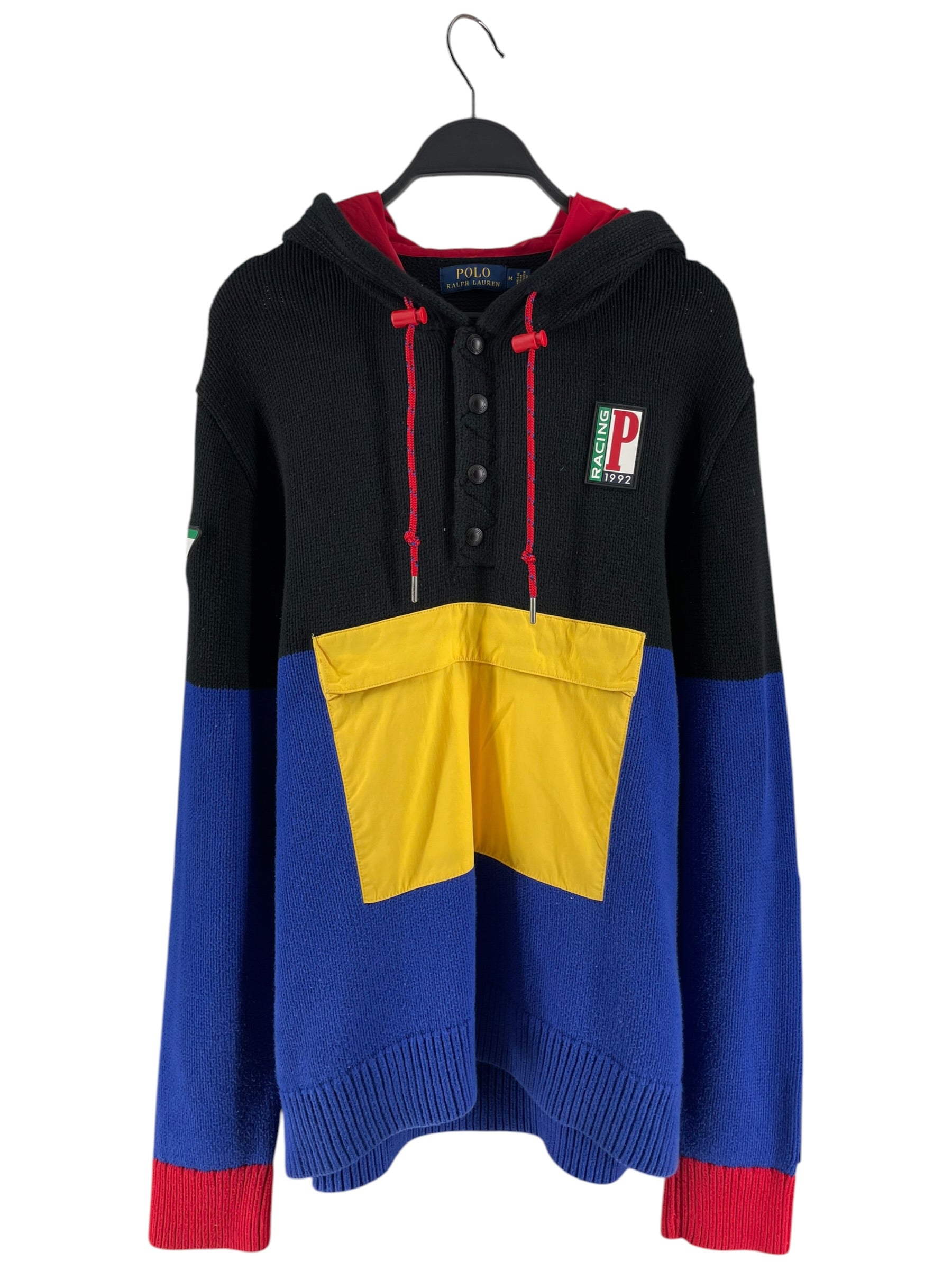 POLO RALPH LAUREN/Sweater/M/Wool/MLT/P-RACING BLACK ROYAL COLORBLOC view 1