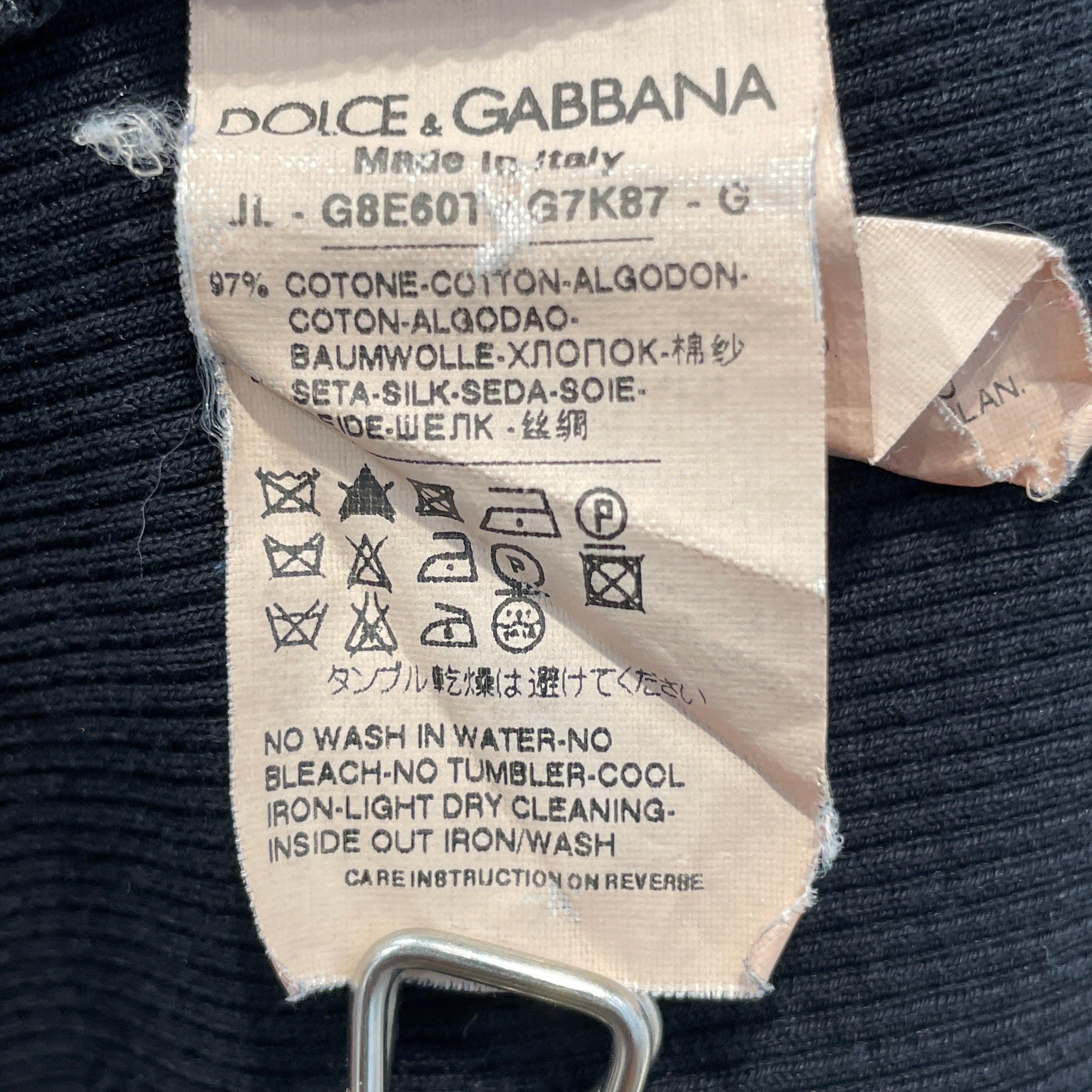 DOLCE&GABBANA/Henleyneck CS/52/Cotton/BLK/Cotton/Silk Henley Shirt view 4
