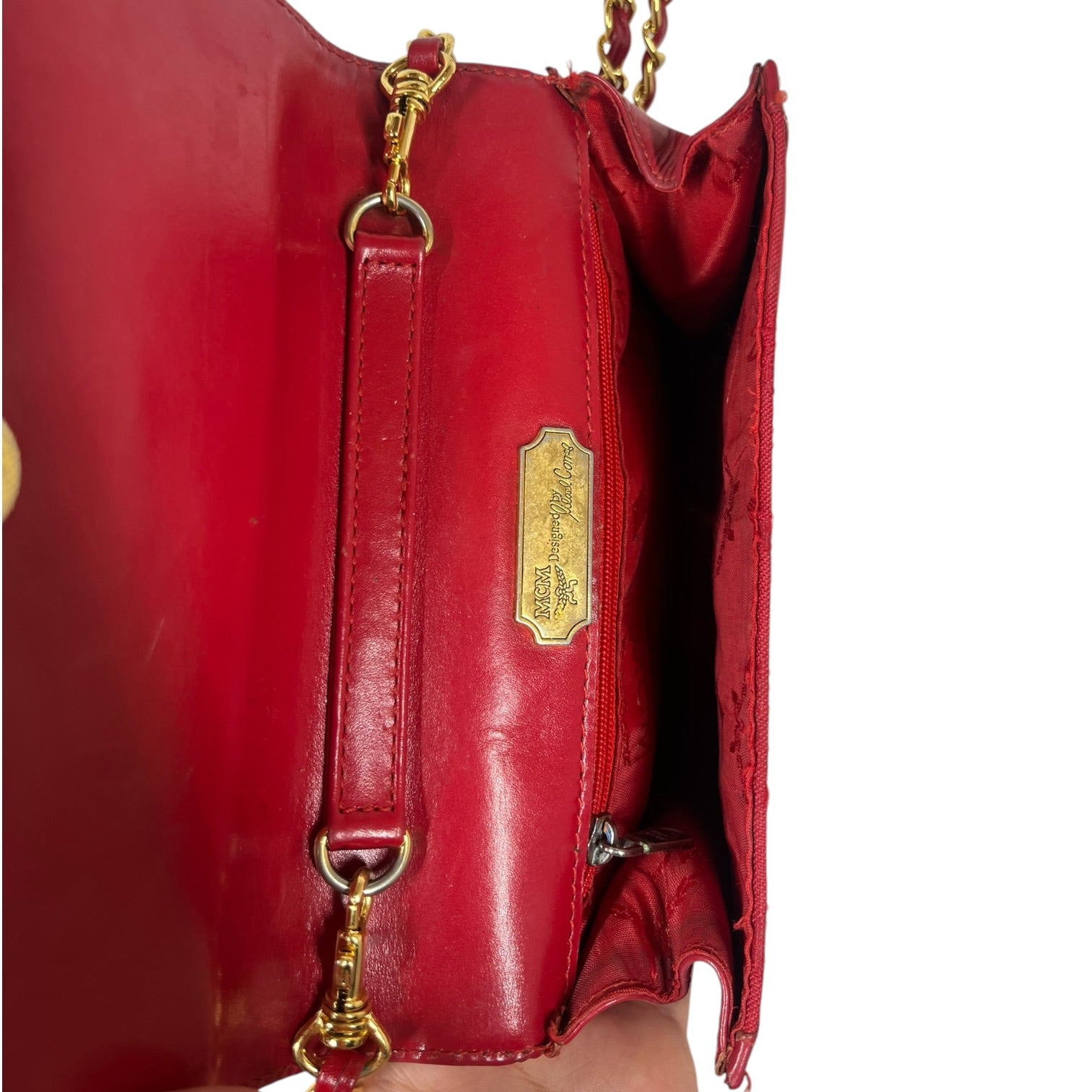 MCM/Cross Body Bag/Monogram/RED/Canvas view 4