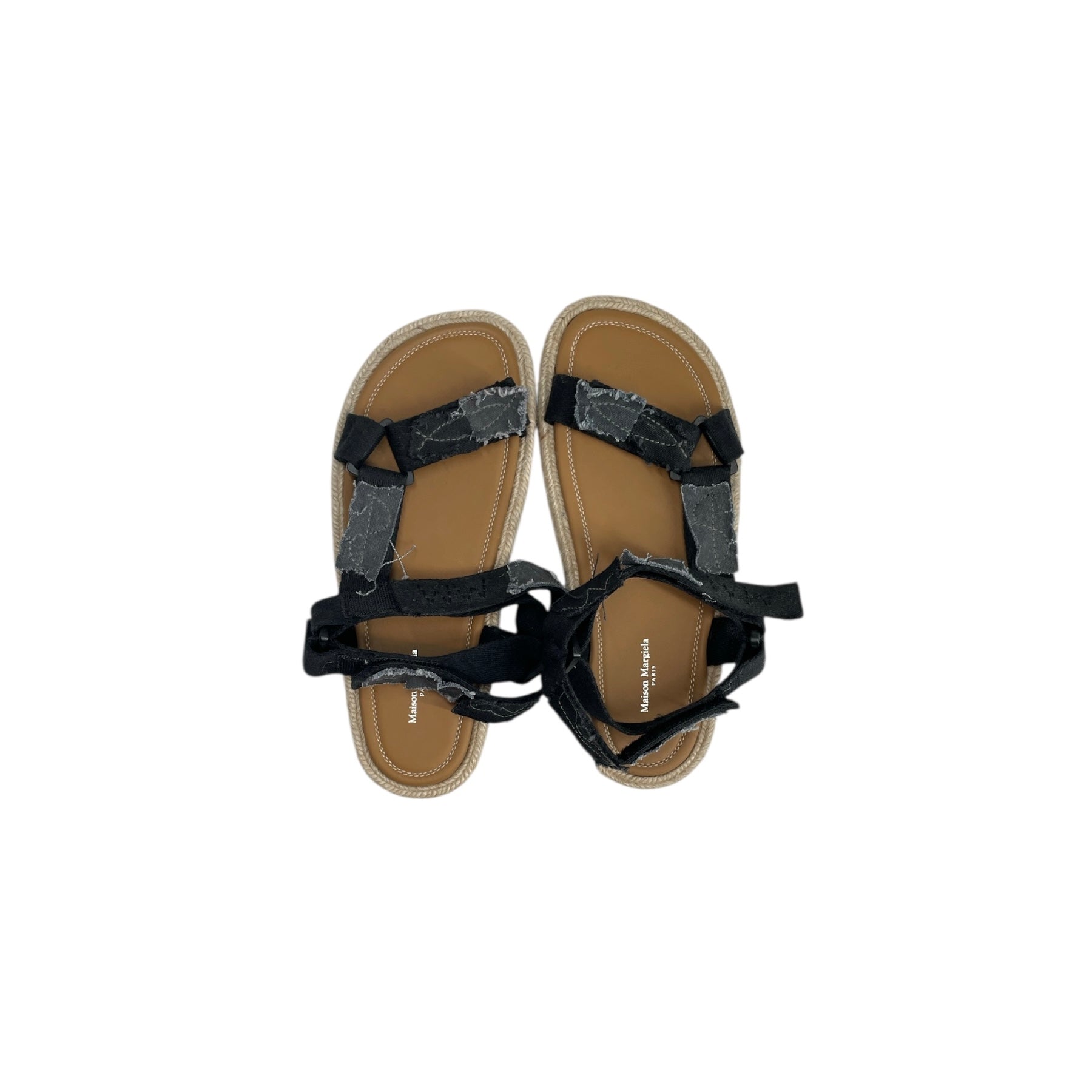 Maison Margiela/Sandals/EU 38/Cotton/BRW/blk straps view 3