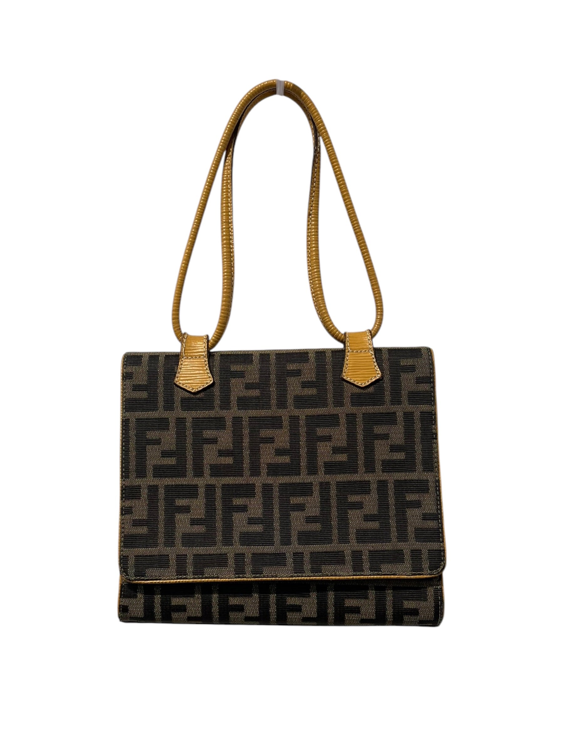FENDI/Hand Bag/Monogram/Cotton/BEG/ZUCCA HANDBAG view 1