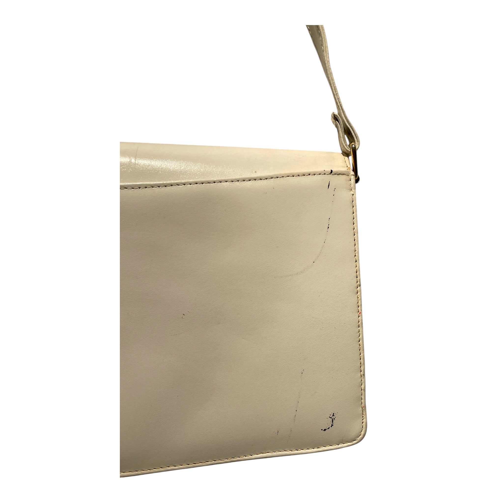 Christian Dior/Cross Body Bag/Leather/WHT/1970 Vintage Calf Skin view 6