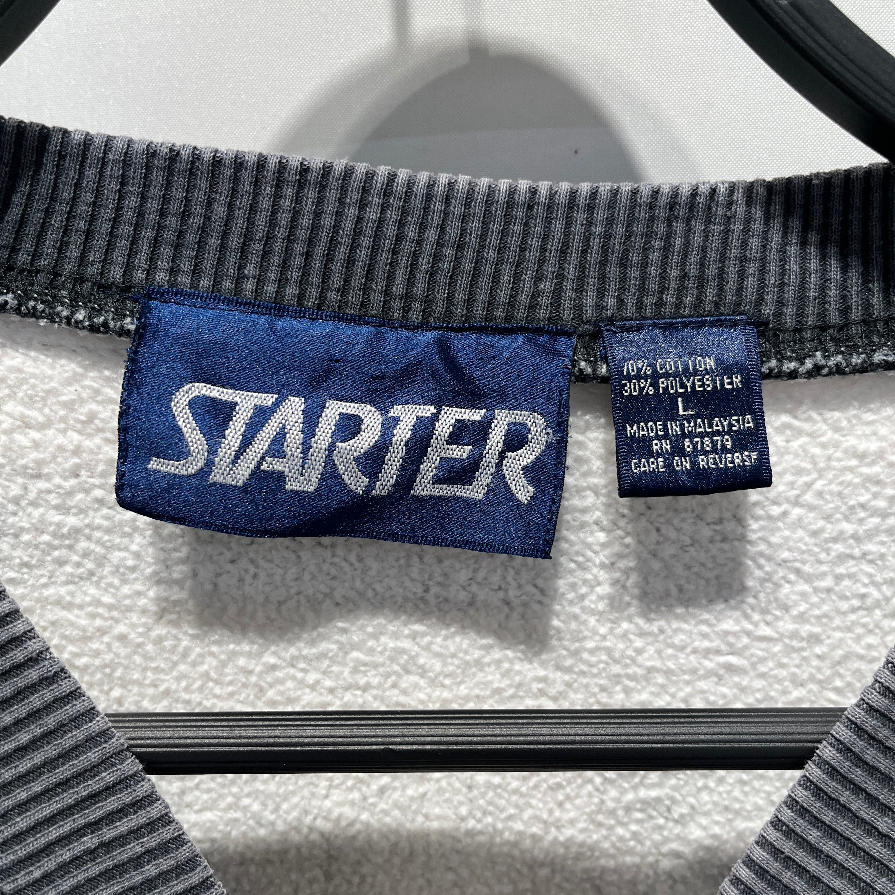 Vintage/STARTER/Sweatshirt/L/All Over Print/Cotton/GRY/90s patchwork raiders LA view 3