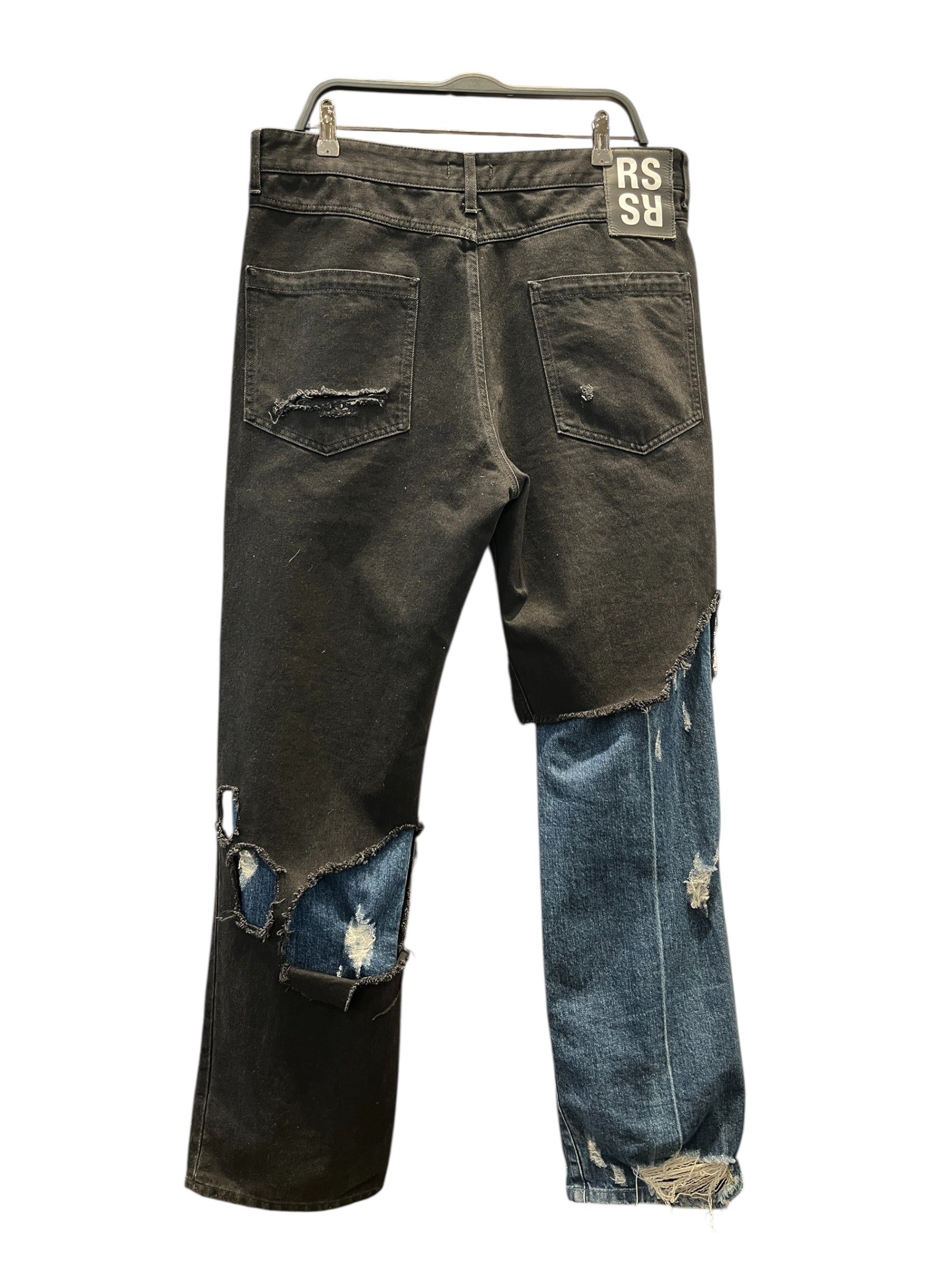 RAF SIMONS/Pants/32/Denim/BLK/OUT-OF-PRINT DAMAGED PANTS view 2