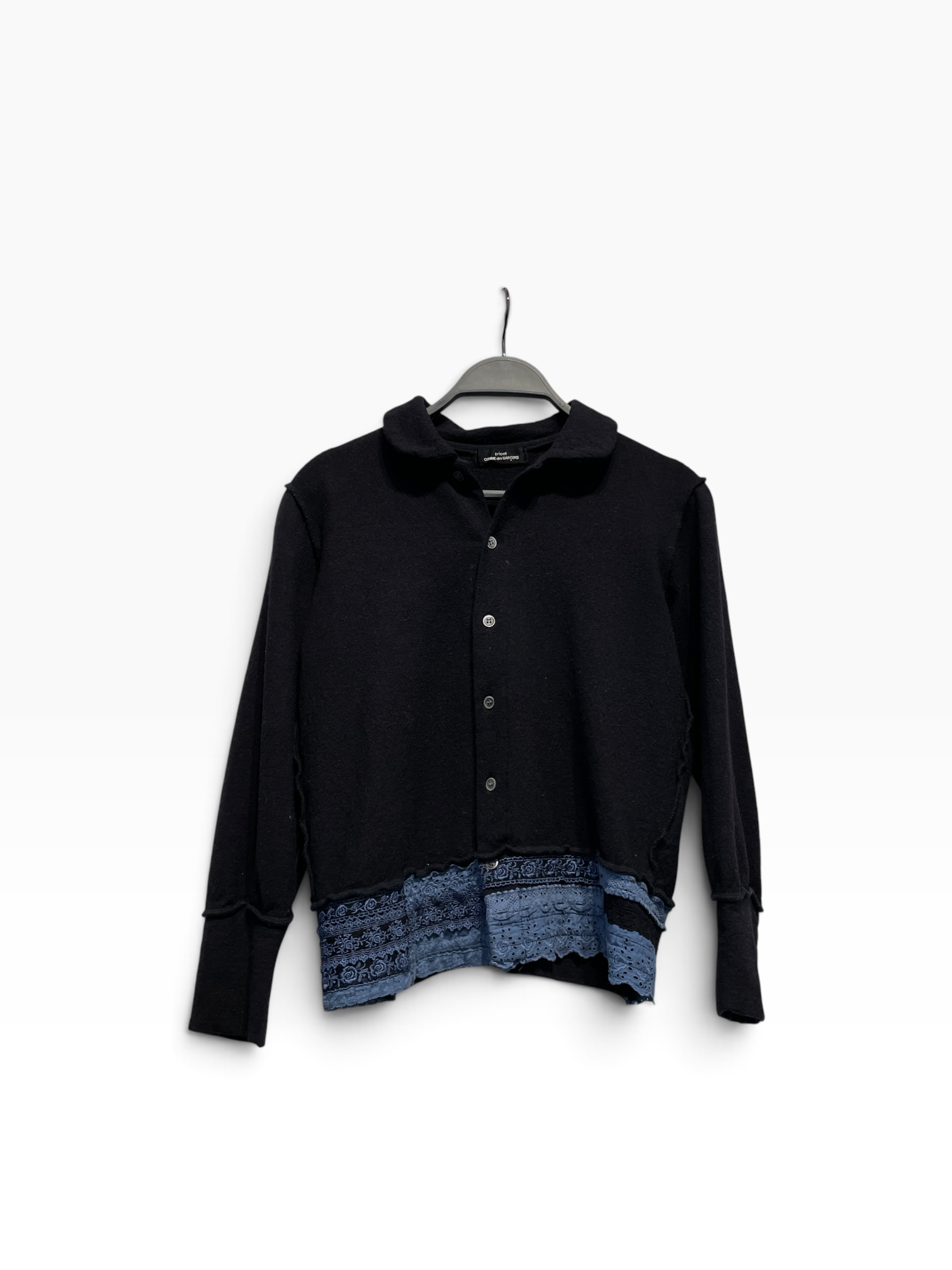 tricot COMME des GARCONS/Cardigan/Cotton/NVY/lacey floral view 1