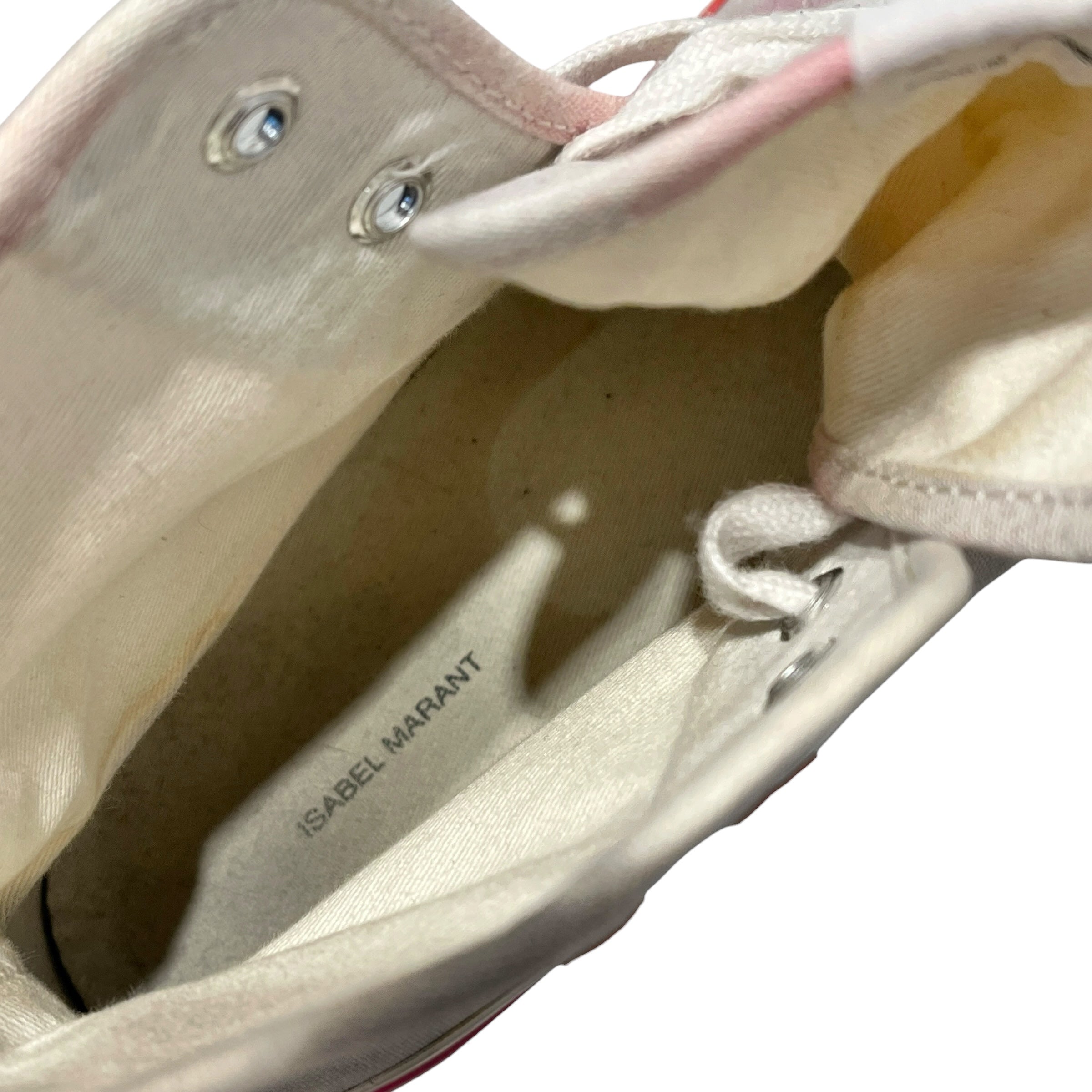 ISABEL MARANT/Hi-Sneakers/US 10/Graphic/Cotton/CRM/pink outline green logo view 22