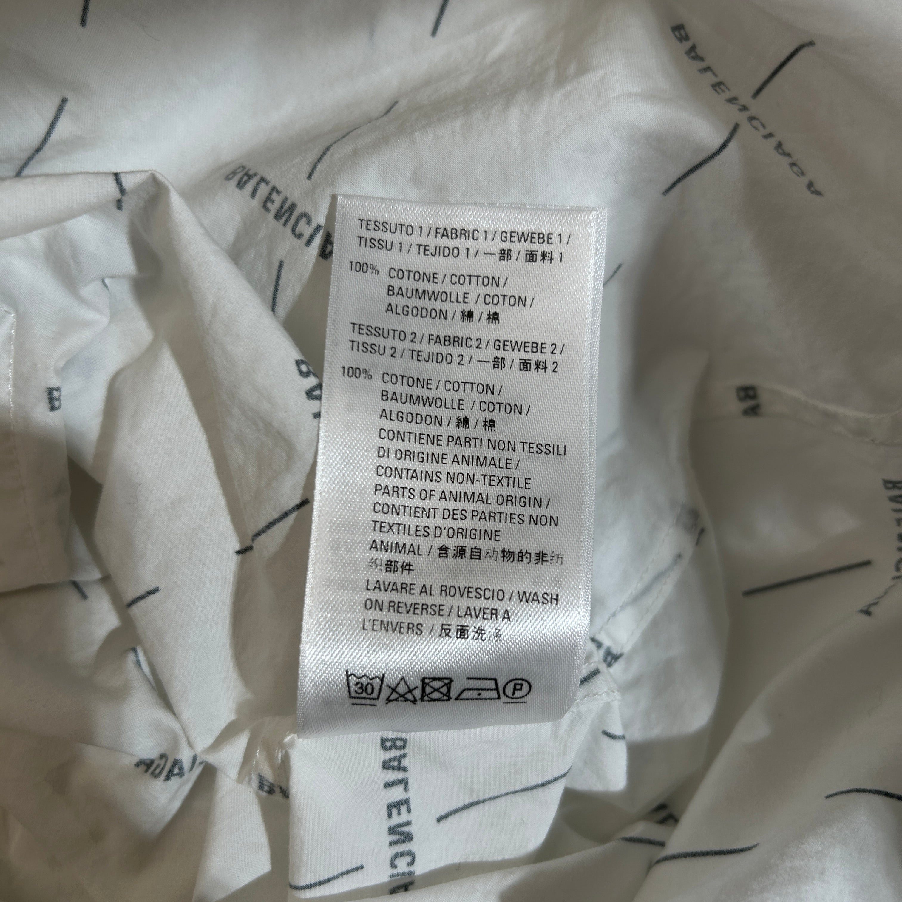 BALENCIAGA/LS Shirt/36/Cotton/WHT/All Over Print/all over print button up ls view 4