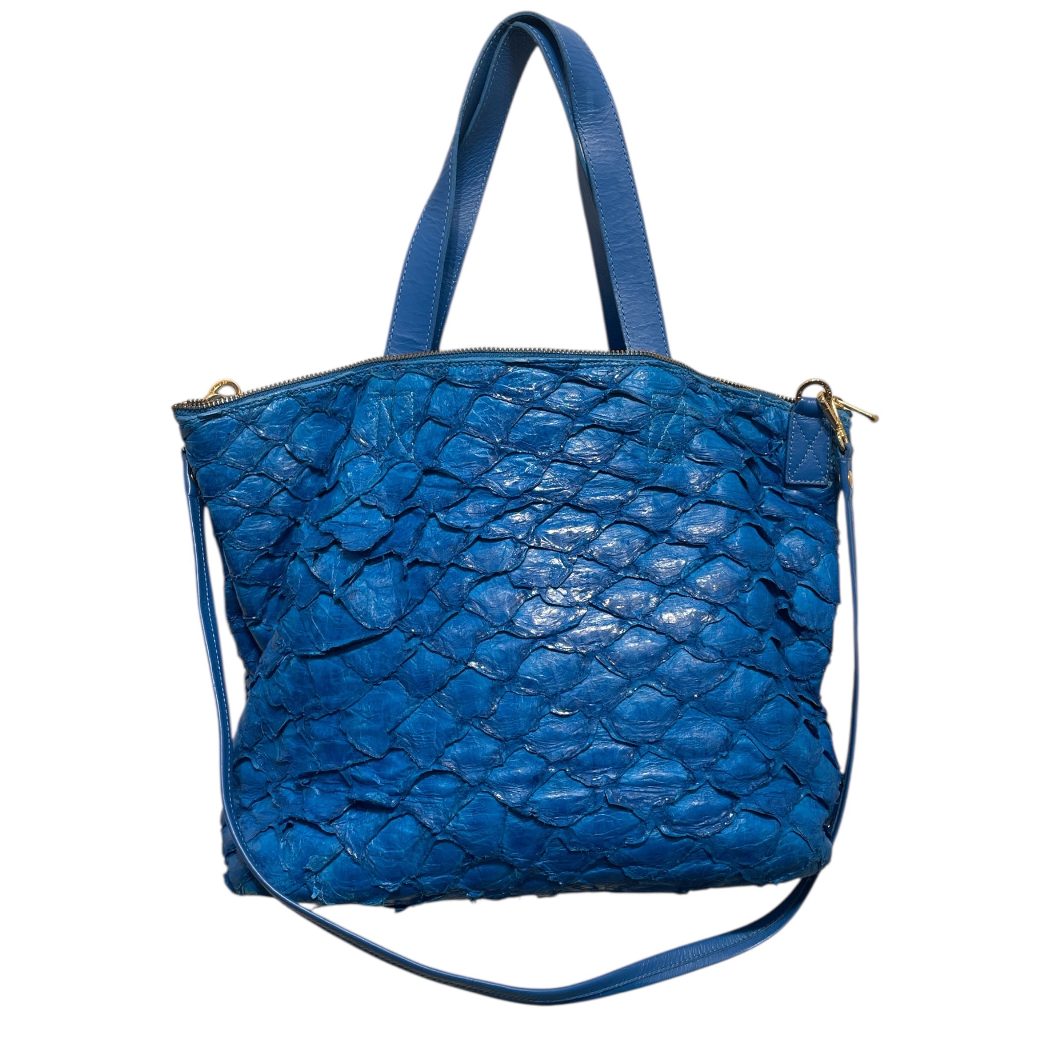 OSKLEN/Hand Bag/Animal Pattern/Leather/BLU/SCALES/REF #28878/GOLD HW view 2