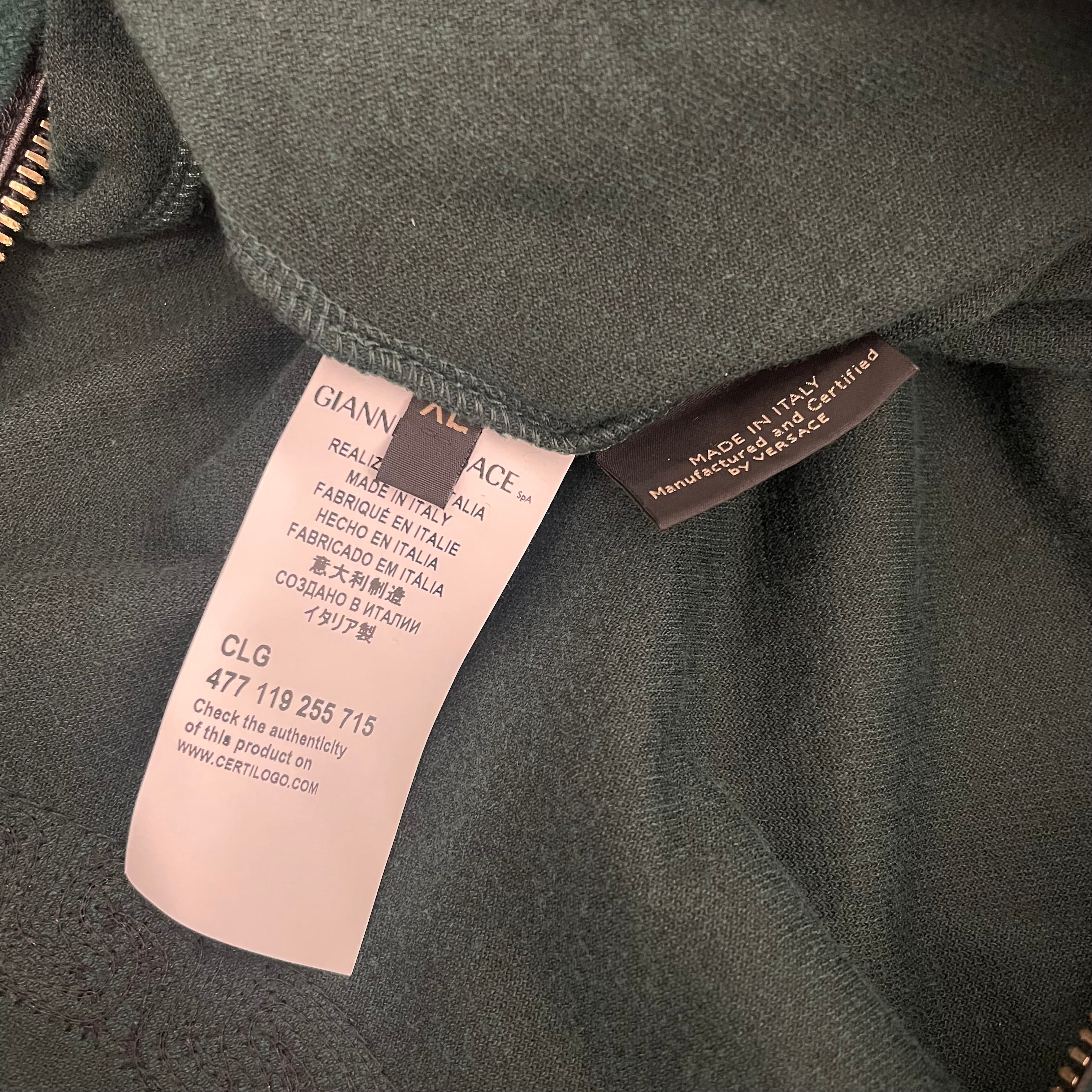 VERSACE/Zip Up Hoodie/XL/Velour/GRN/ view 4