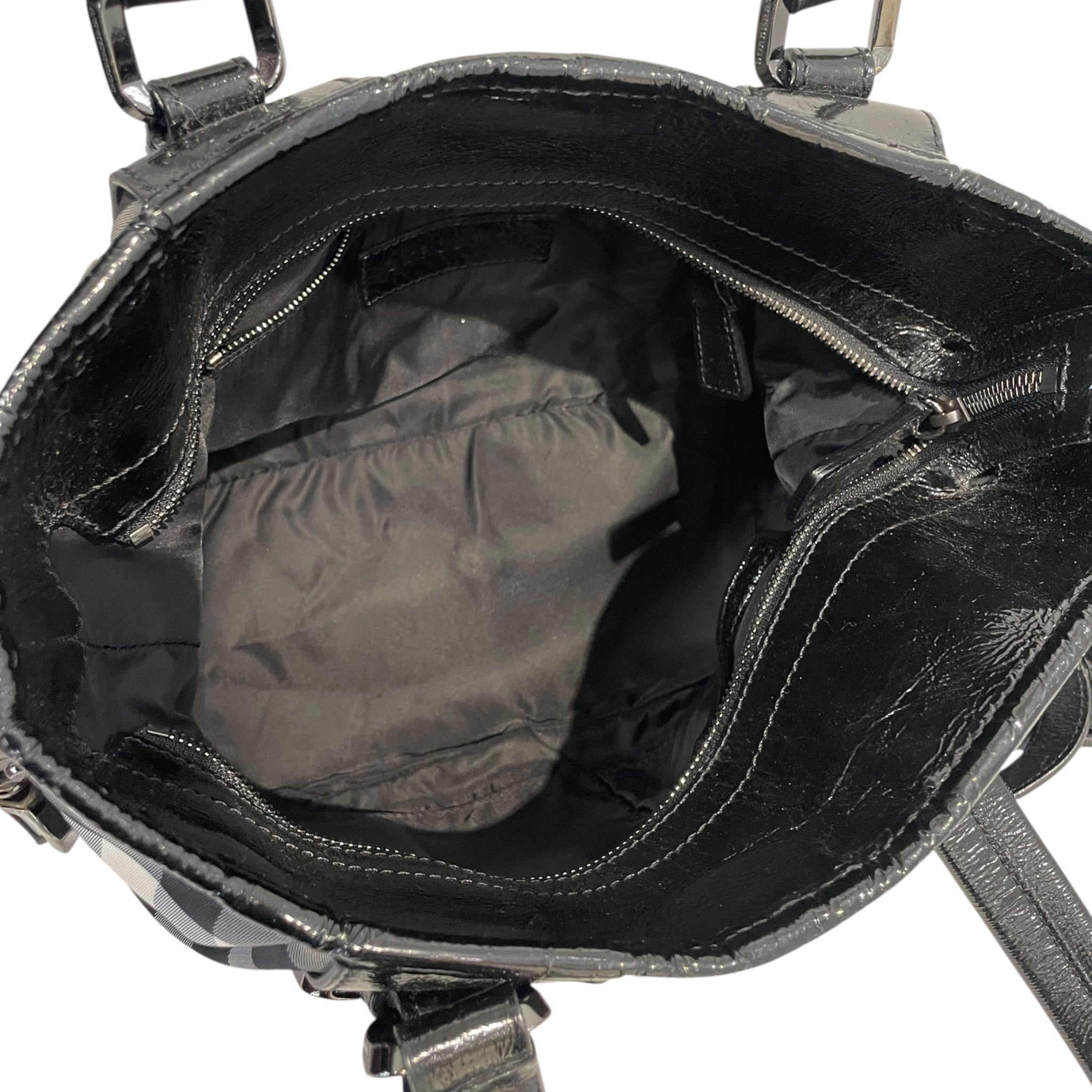 BURBERRY/Cross Body Bag/Plaid/Leather/BLK/White/Grey/Black Plaid view 4