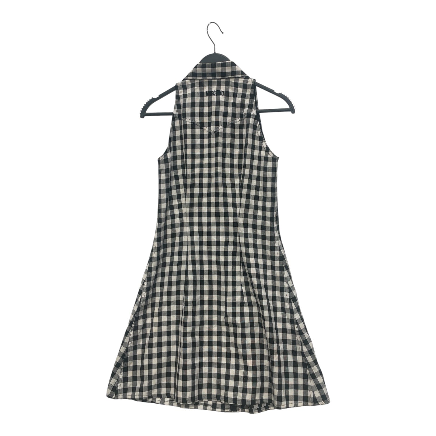 MOSCHINO JEANS/Tunic Dress/6/Hombre Check/Cotton/WHT/GOLD BUTTON DRESS view 2