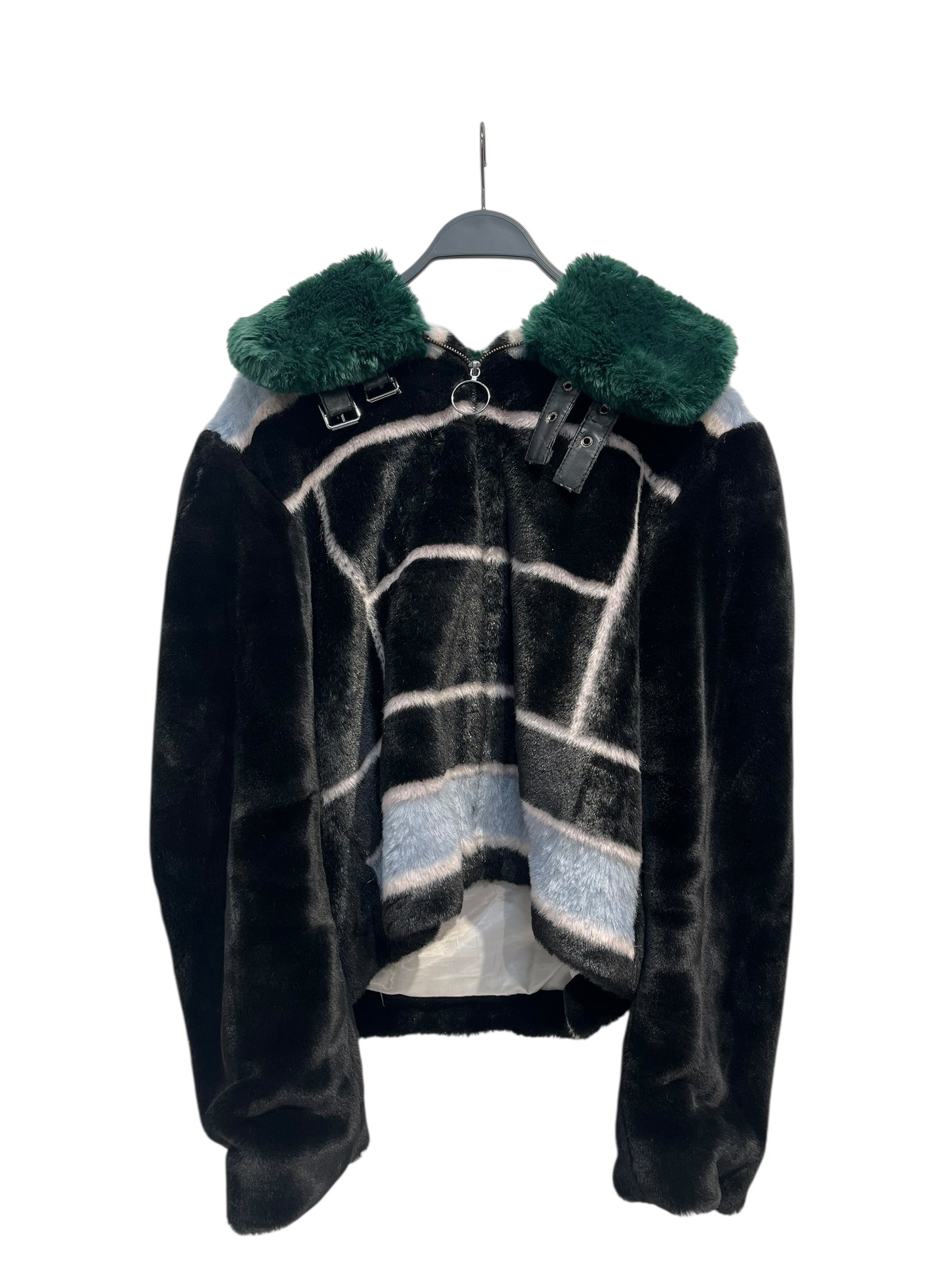 CASABLANCA/Jacket/All Over Print/BLK/2019 RUNWAY FAUX FUR view 1