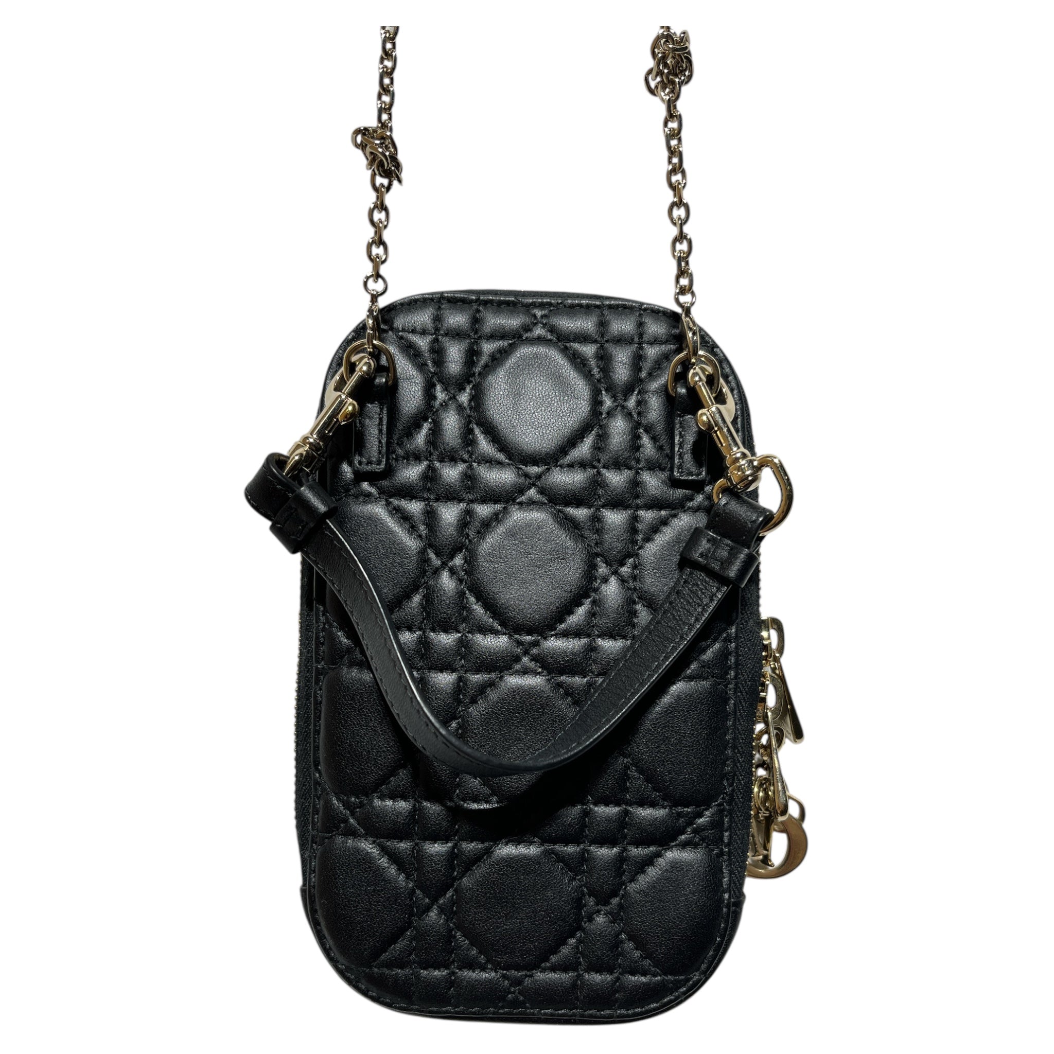 Christian Dior/Cross Body Bag/Leather/BLK/MINI CROSSBODY view 3