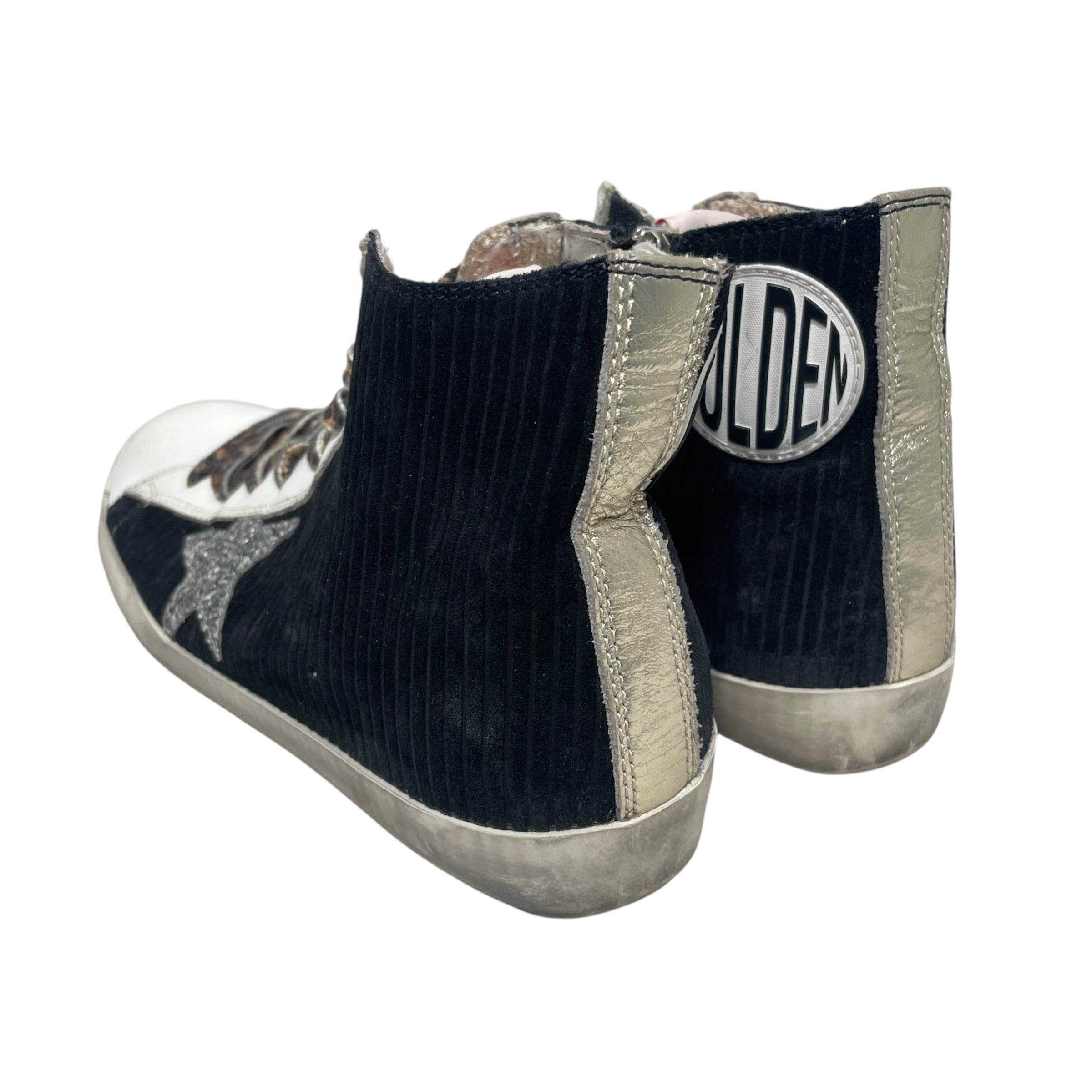GOLDEN GOOSE/Hi-Sneakers/EU 37/Leather/BLK/Francy Silver High-Top Sneaker view 2