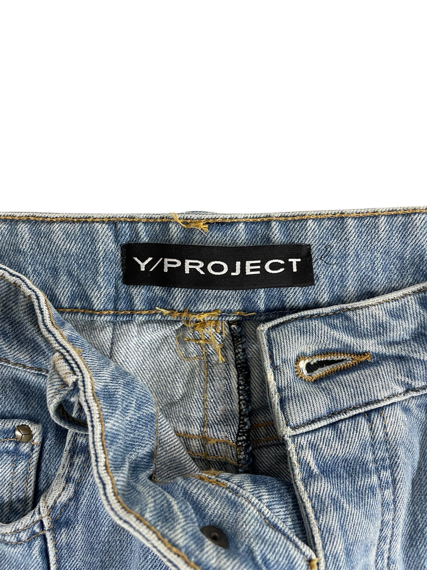 Y/PROJECT/Straight Pants/26/Cotton/WHT/STRAIGHT LEG FLARED LIGHT JEAN view 3