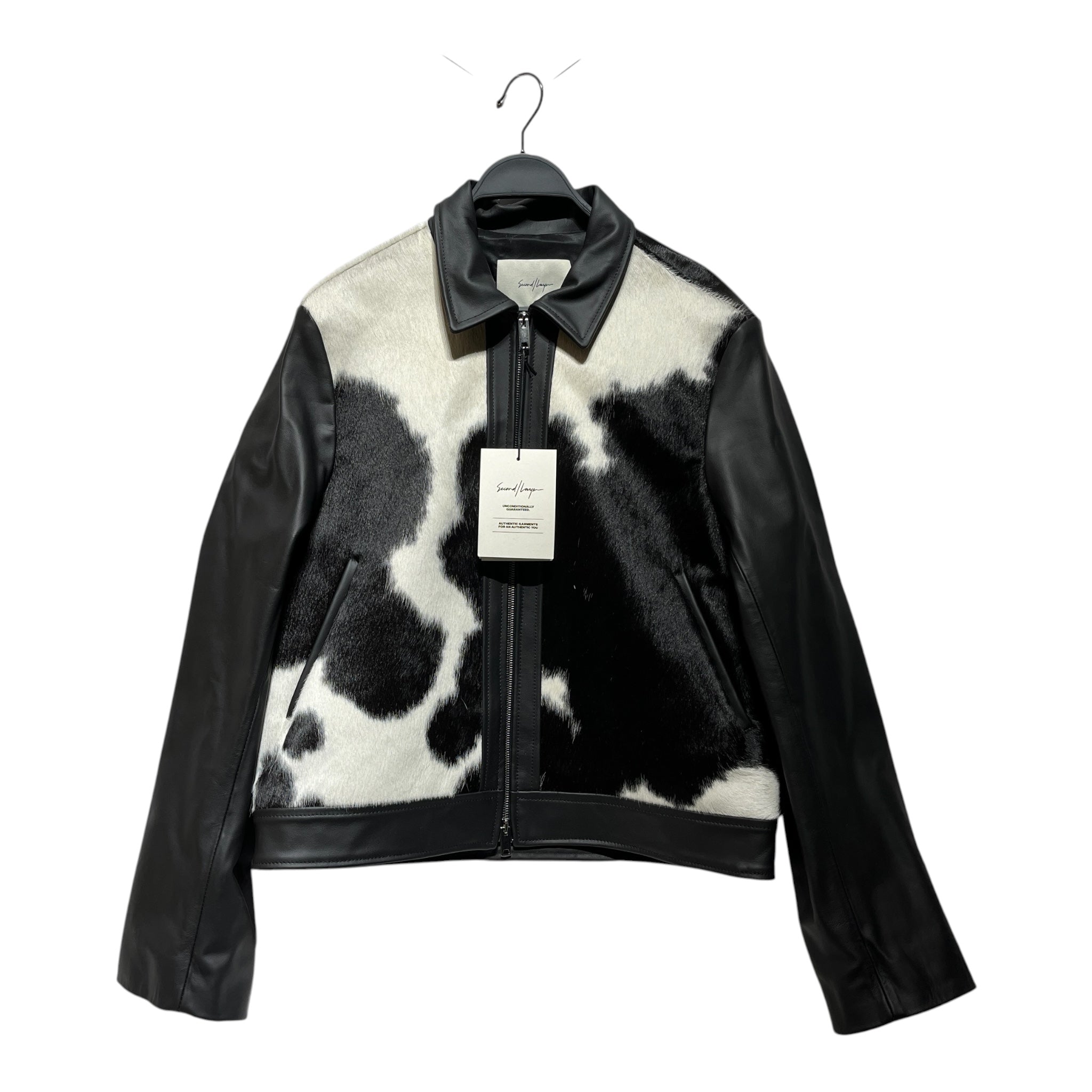 Second/Layer/Leather Jkt/48/Leather/BLK/cowhide jacket view 1