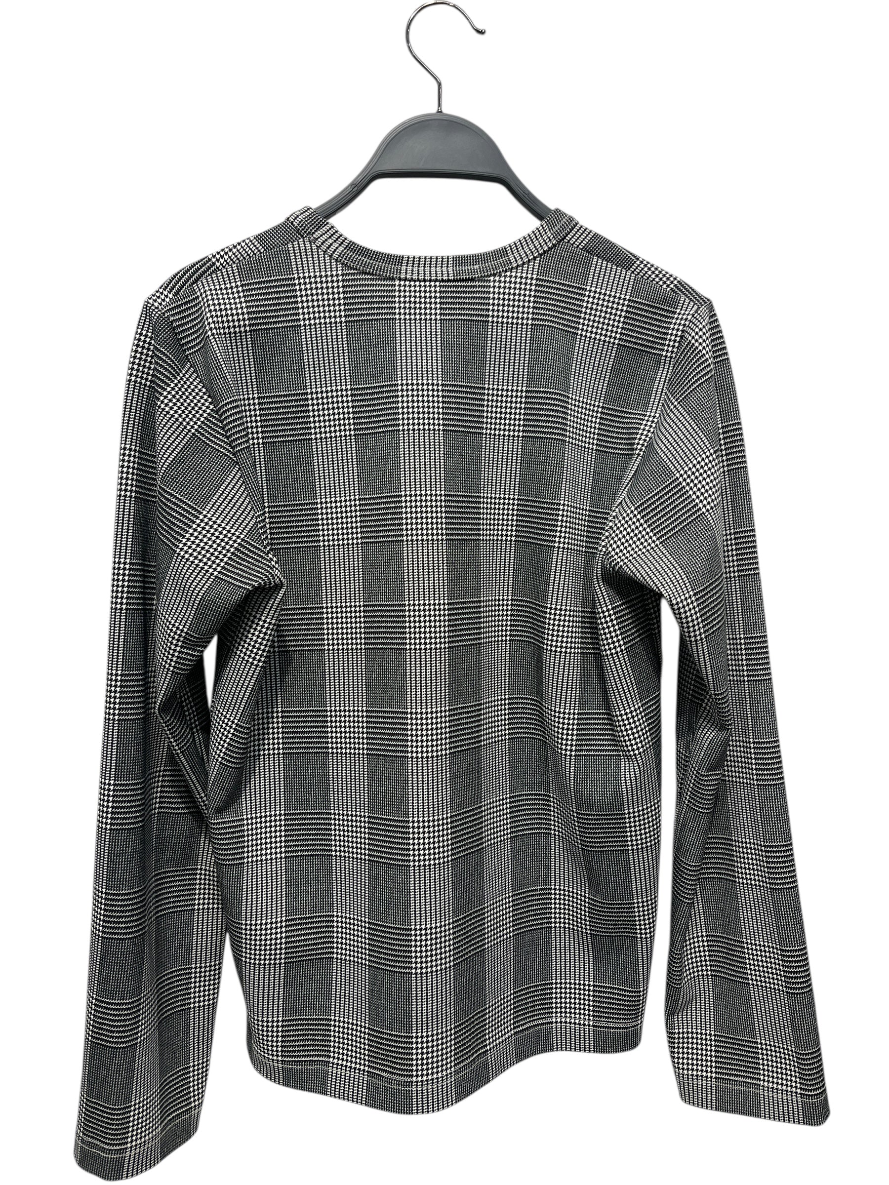 COMME des GARCONS/LS T-Shirt/S/Houndstooth Check/Polyester/BLK/IKRAM TOP view 2
