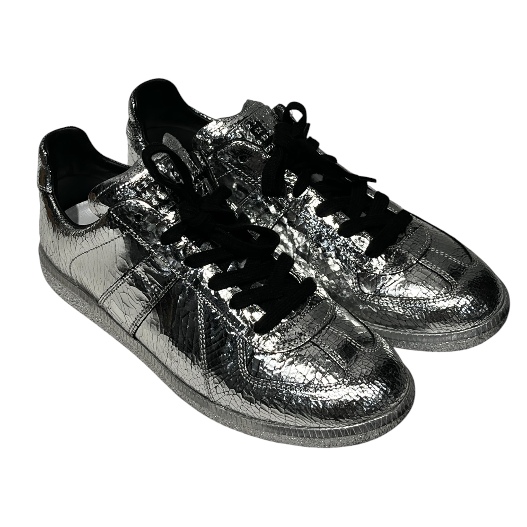 Maison Margiela/Low-Sneakers/US 10/Leather/SLV/MARGIELA SILVER GATs view 1