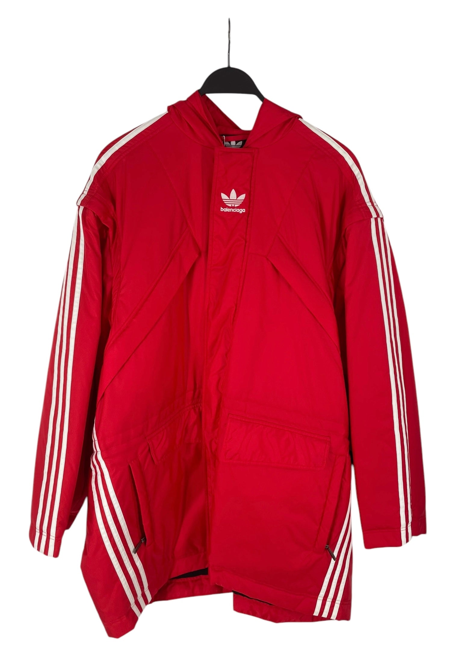 BALENCIAGA/adidas/Mountain Parka/3/Nylon/RED/Stripe/turns to vest view 1