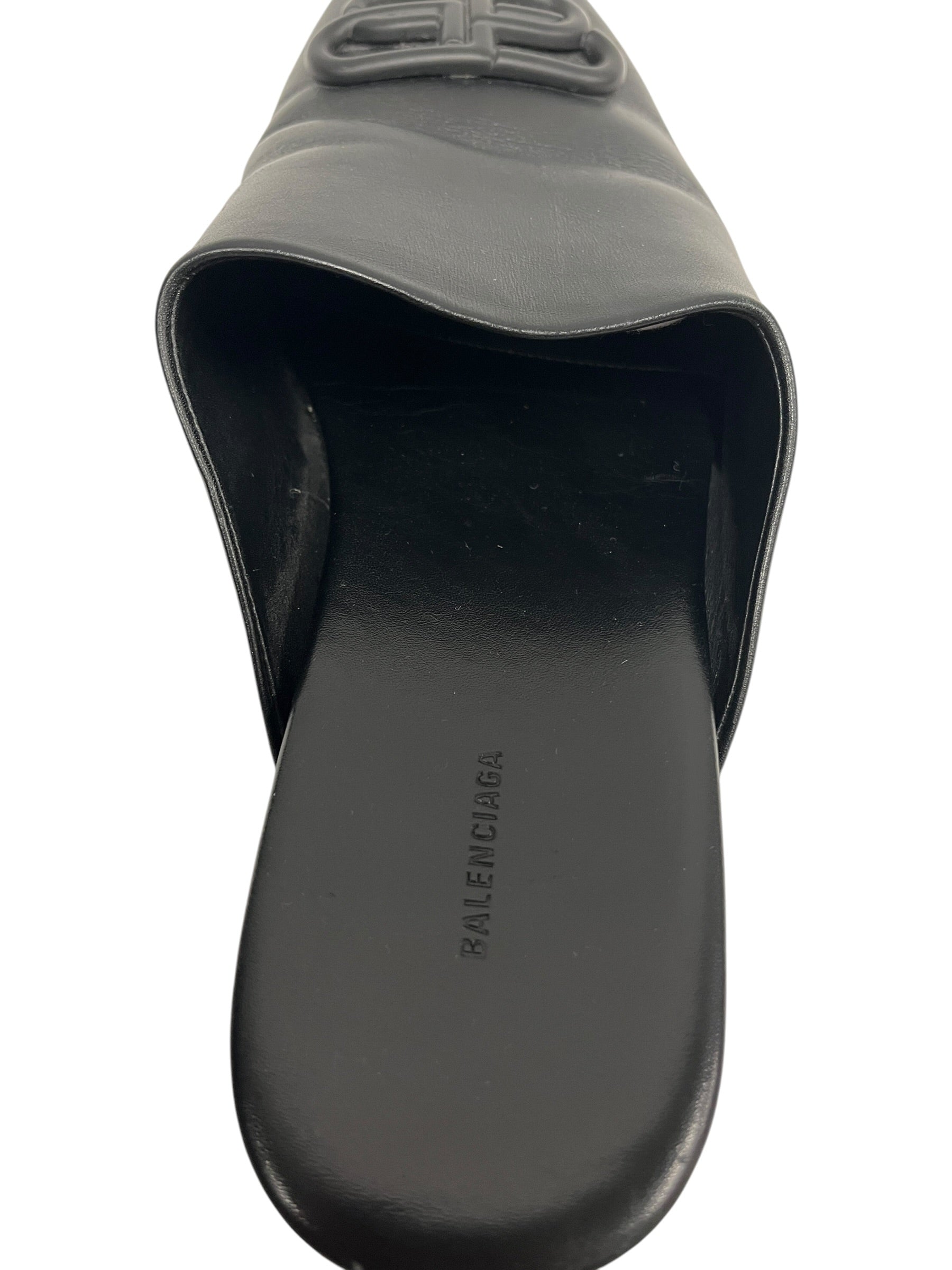 BALENCIAGA/Flat Shoes/EU 38.5/Leather/BLK/Straight Tip/ view 3