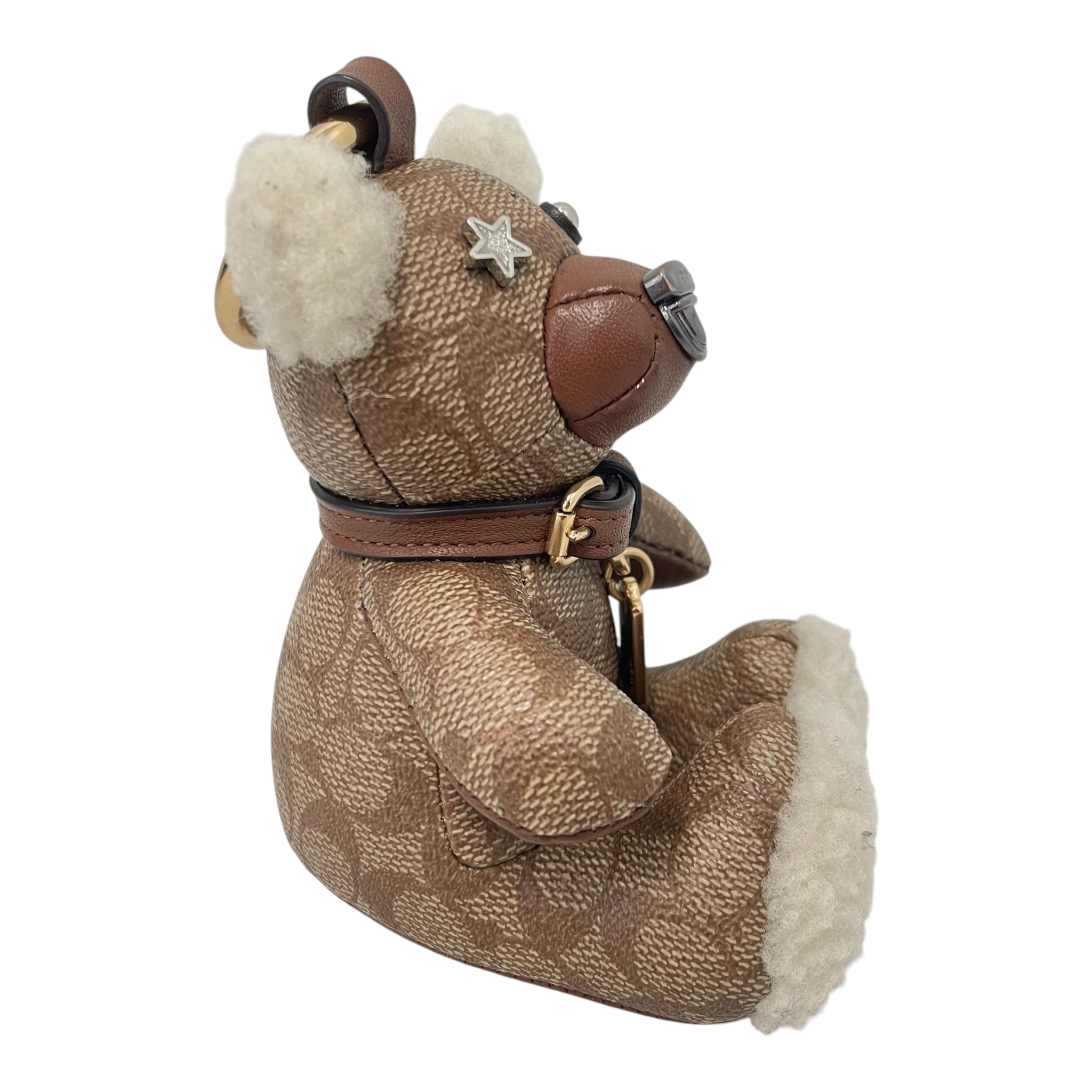 COACH/Accessories/Monogram/Leather/KHK/L's/teddy bear bag charm view 2