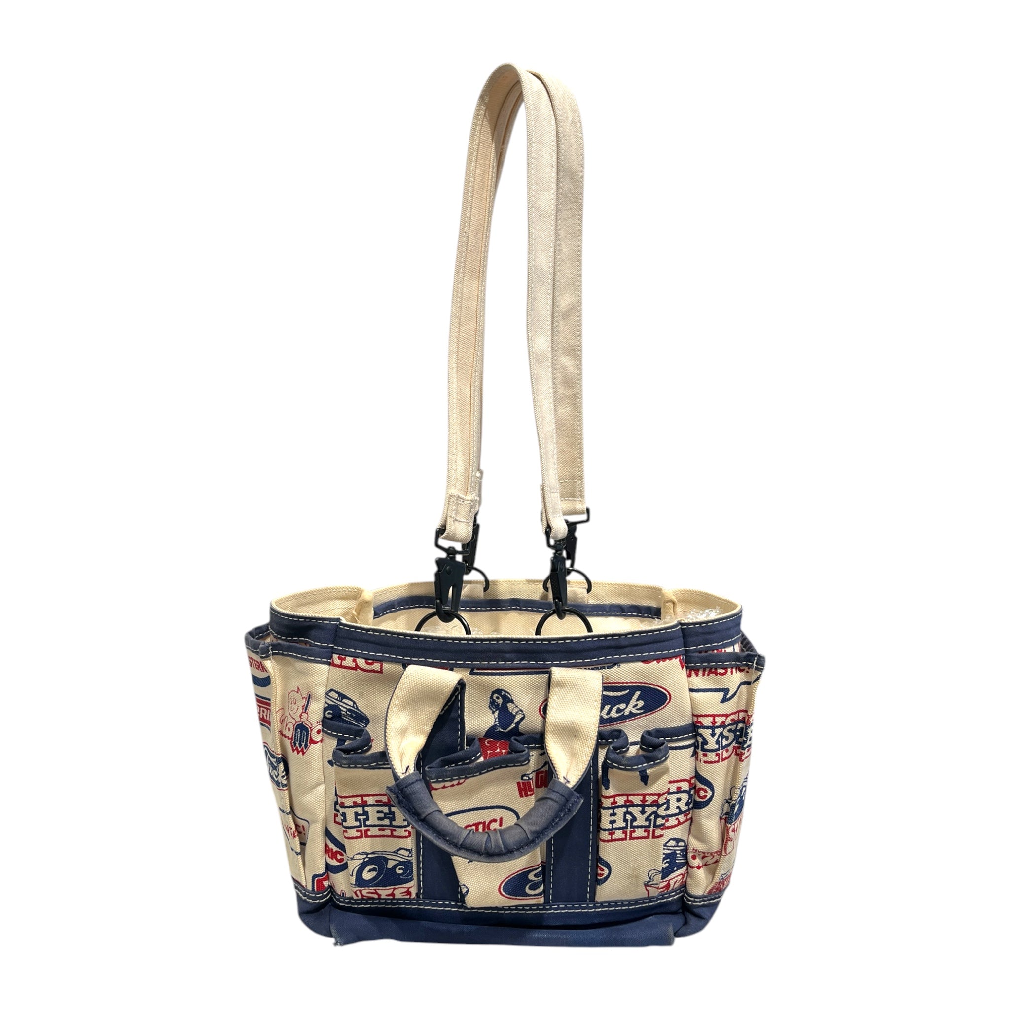 HYSTERIC GLAMOUR/Hand Bag/All Over Print/Cotton/CRM/navy/ multi pockets girl/car view 3