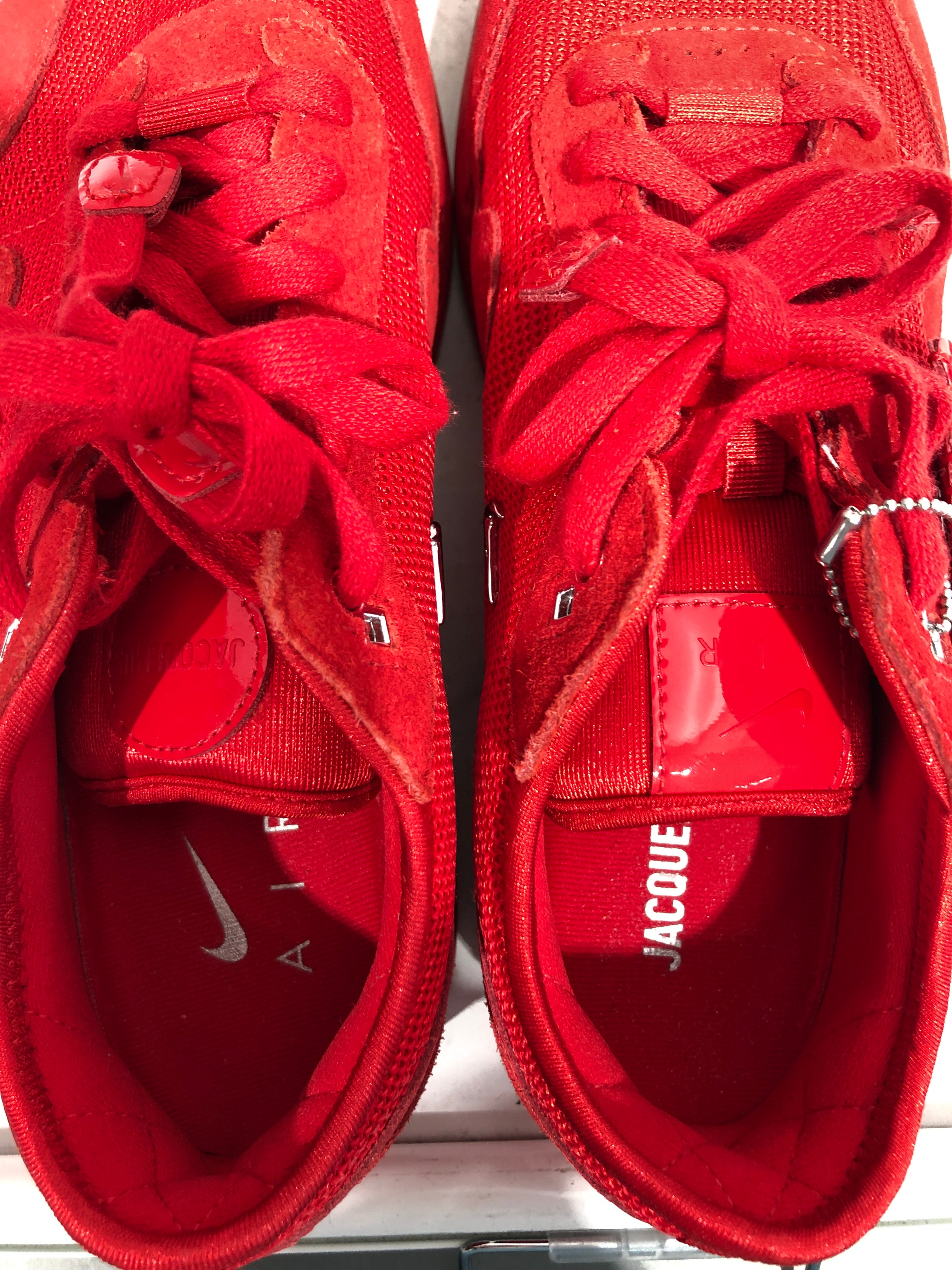 NIKE/JACQUEMUS/Low-Sneakers/US 9.5/Suede/RED/Plain-Toe/Nike Air Max view 5
