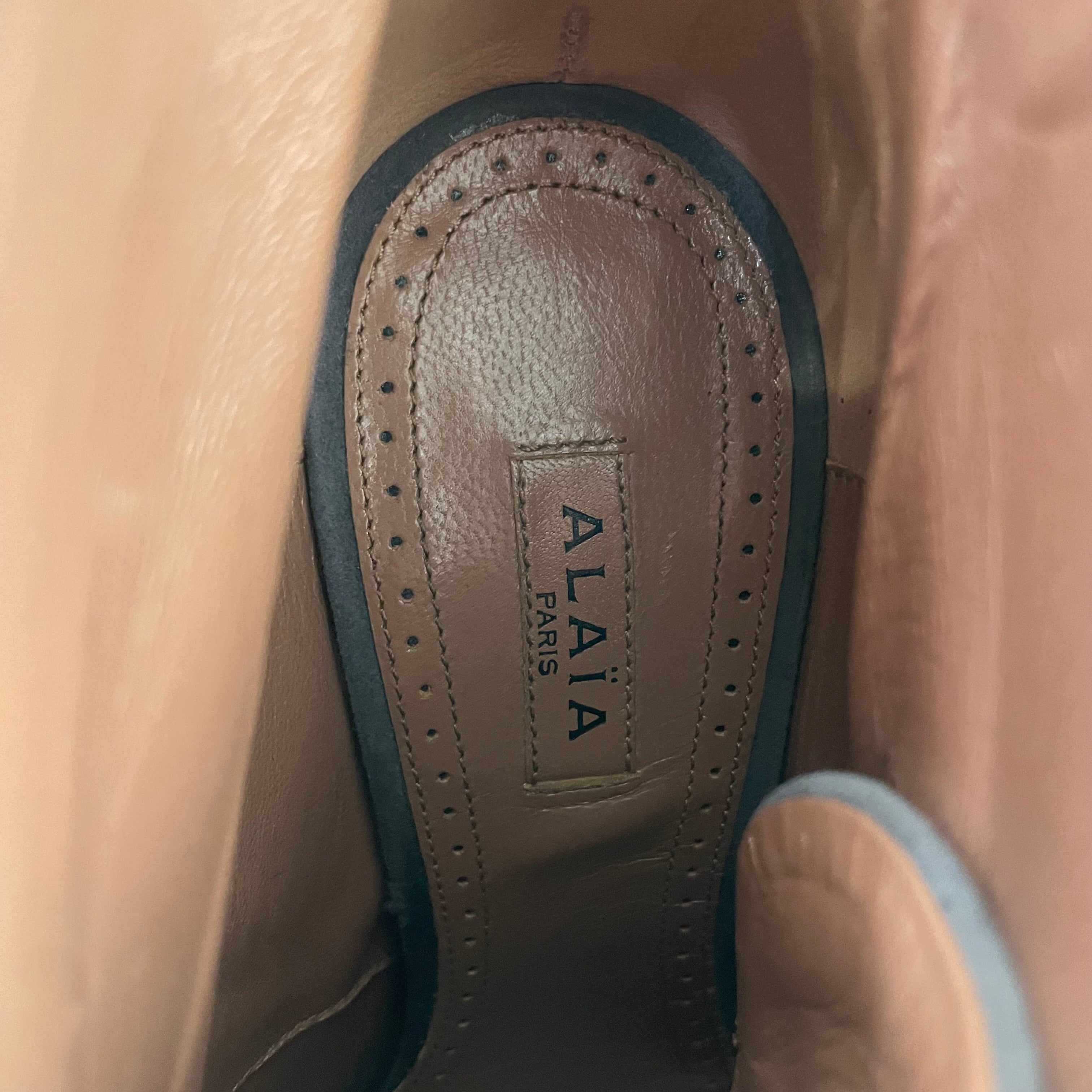 ALAIA/Heels/EU 37.5/Suede/GRY/LAYERED HEEL view 3