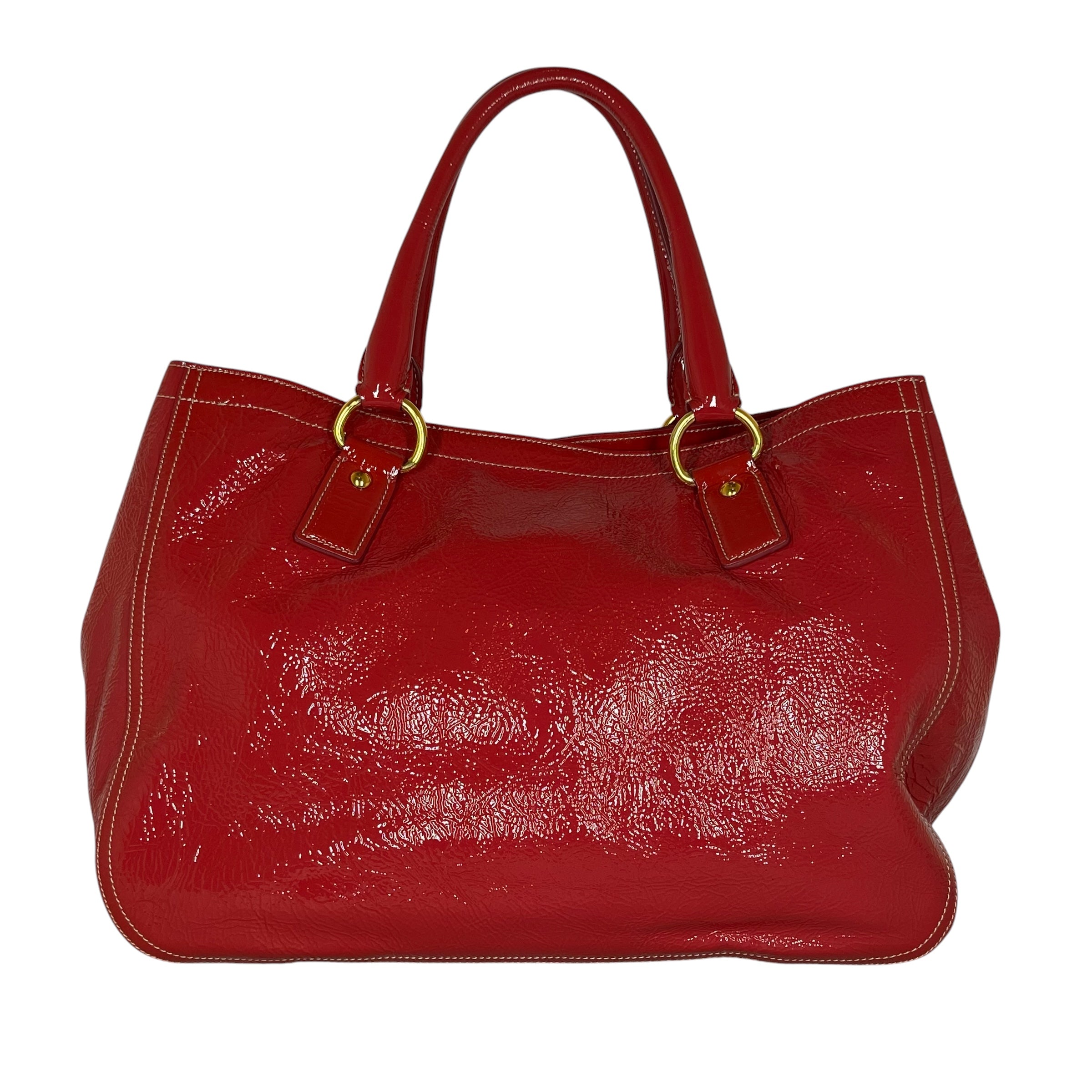 PRADA/Hand Bag/Leather/RED/PATENT LEATHER view 2