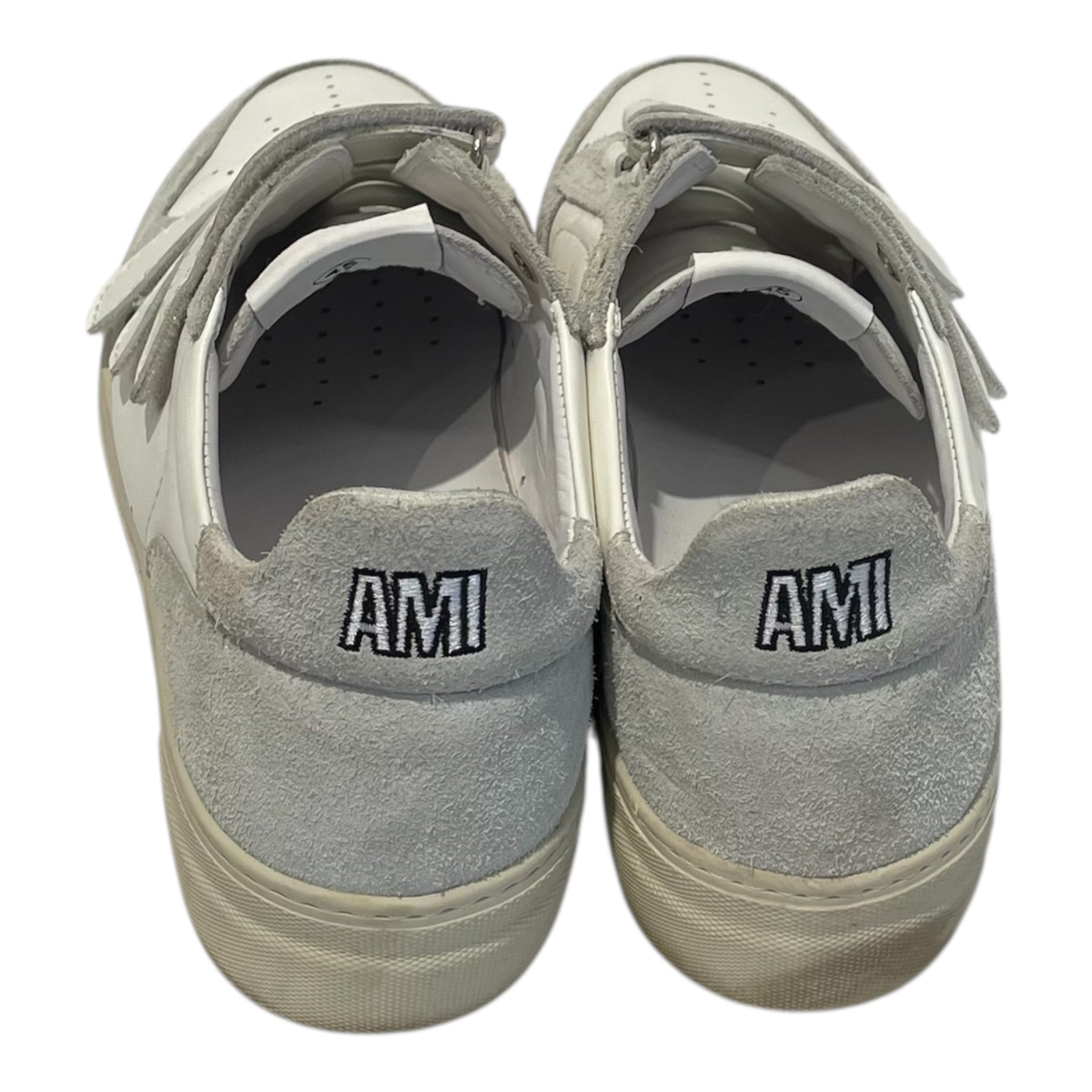 AMI PARIS/Low-Sneakers/US 12/Cotton/WHT/velcro view 2