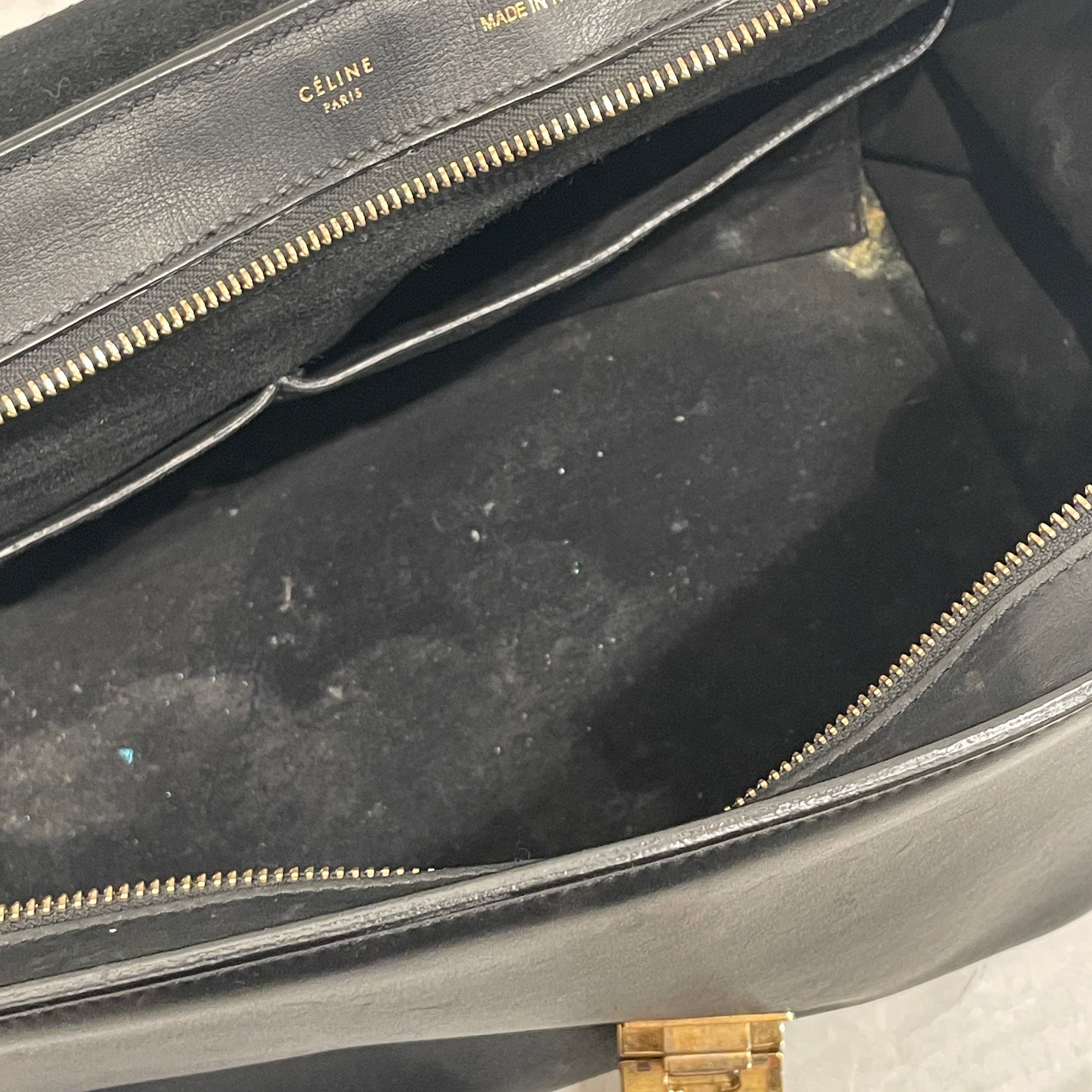CELINE/Hand Bag/Leather/BLK/SUEDE/LEATHER TRAPEZE BAG view 6