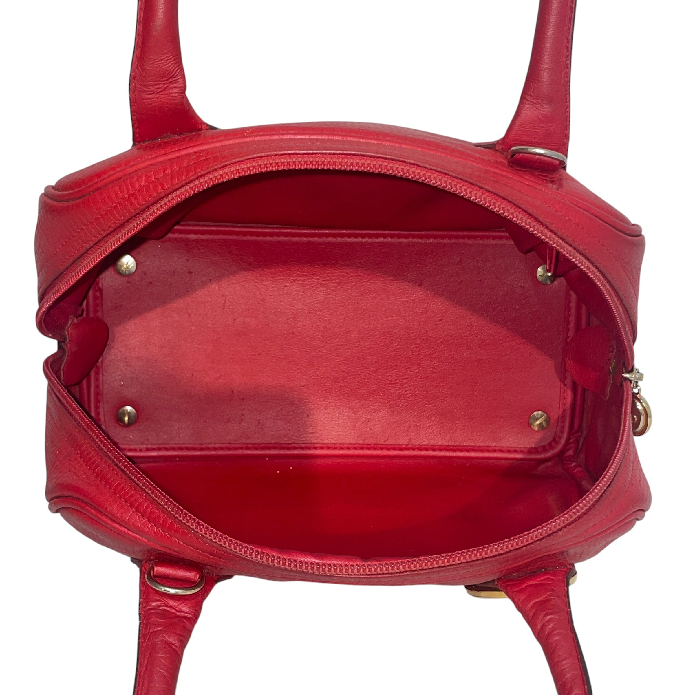 Christian Dior/Hand Bag/Leather/RED/CD Logo Two-Way Handbag view 4