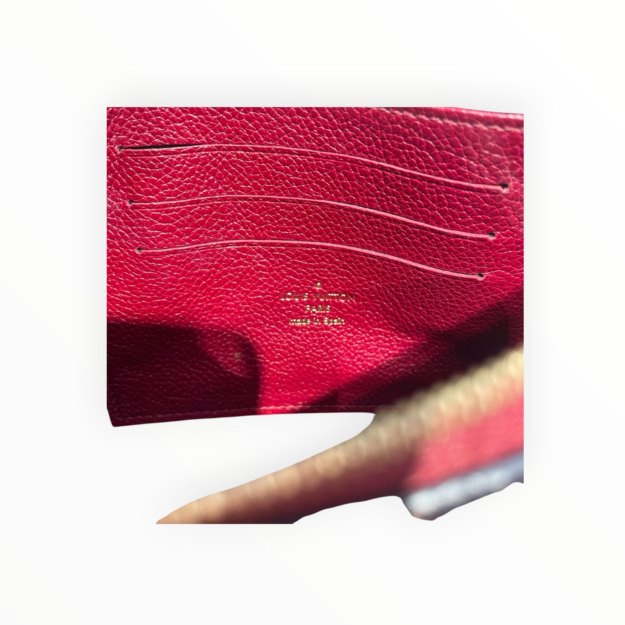 LOUIS VUITTON/Cross Body Bag/Leather/RED/Empreinte Pochette view 4