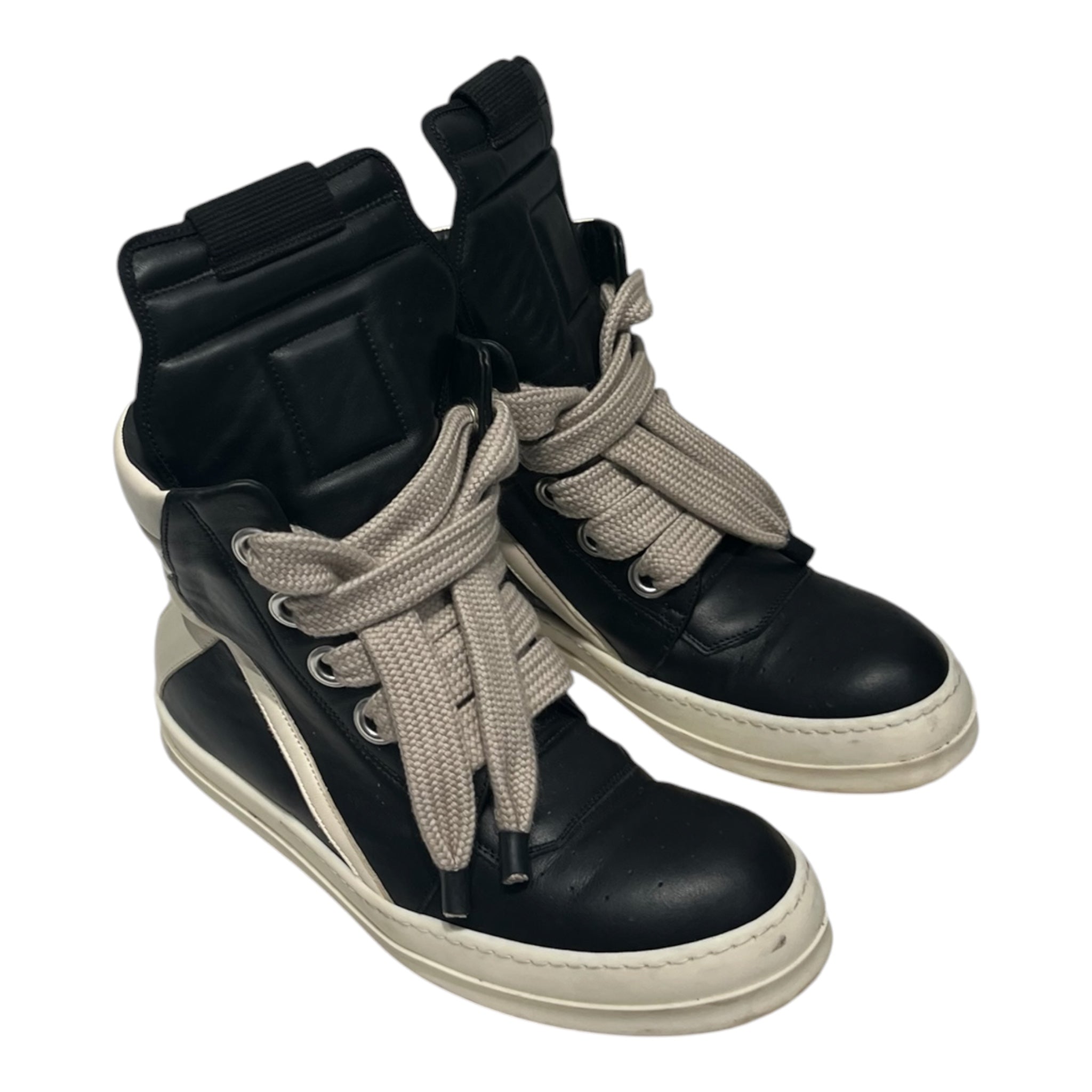 Rick Owens/Hi-Sneakers/EU 43/Leather/BLK/Jumbo Lace Geobasket view 1