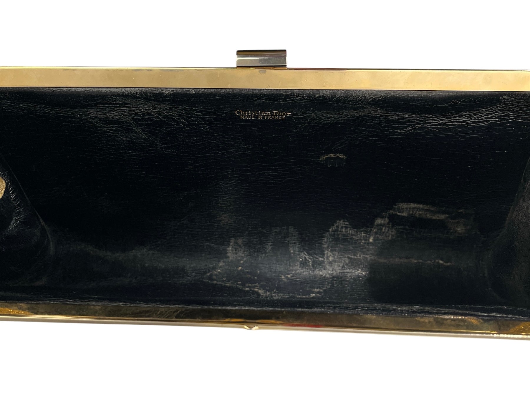 Christian Dior/Clutch Bag/Monogram/GLD/metal clasp closure navy view 6