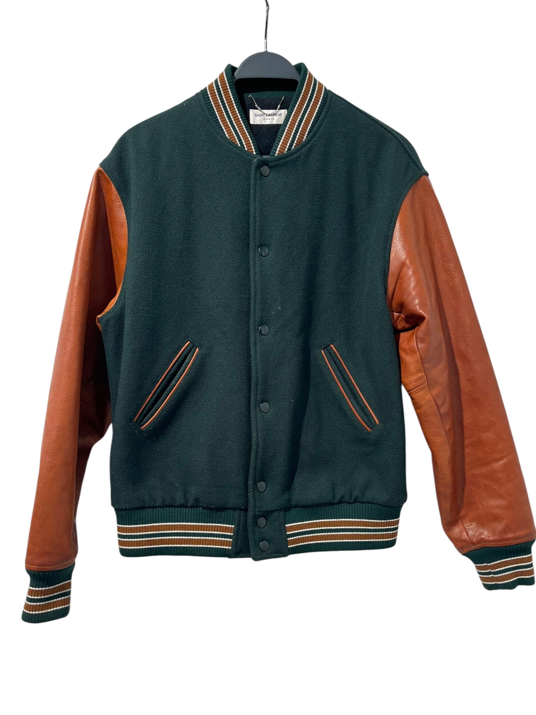 SAINT LAURENT/Jacket/54/Wool/GRN/2017 VARSITY JKT view 1