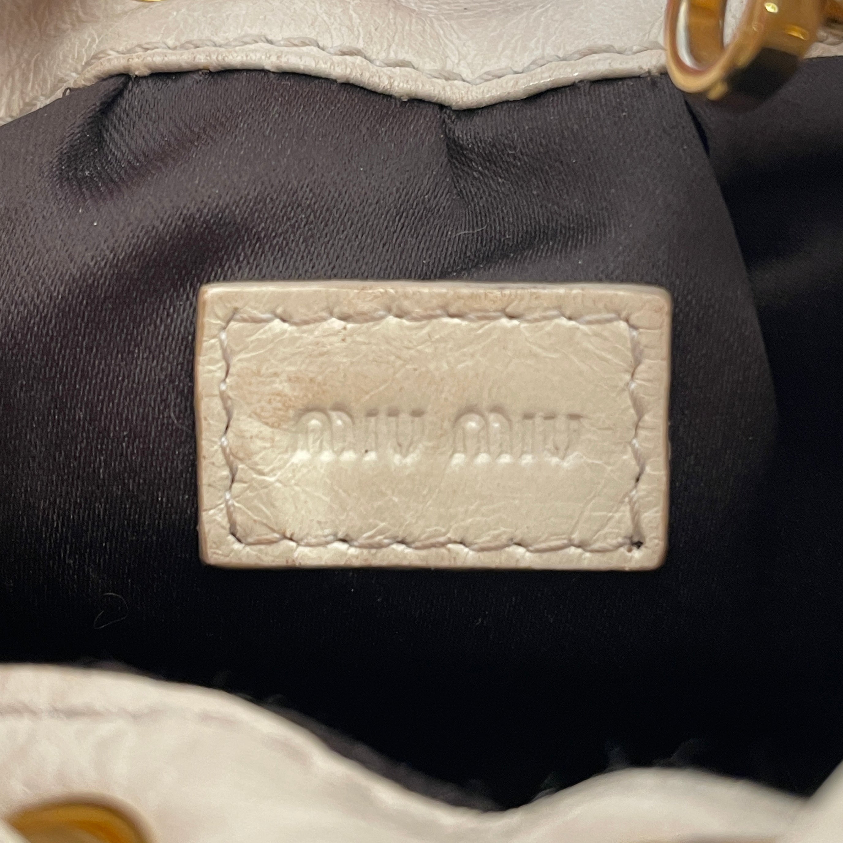 MIU MIU/Cross Body Bag/Leather/CRM/MINK FUR TRIM view 3
