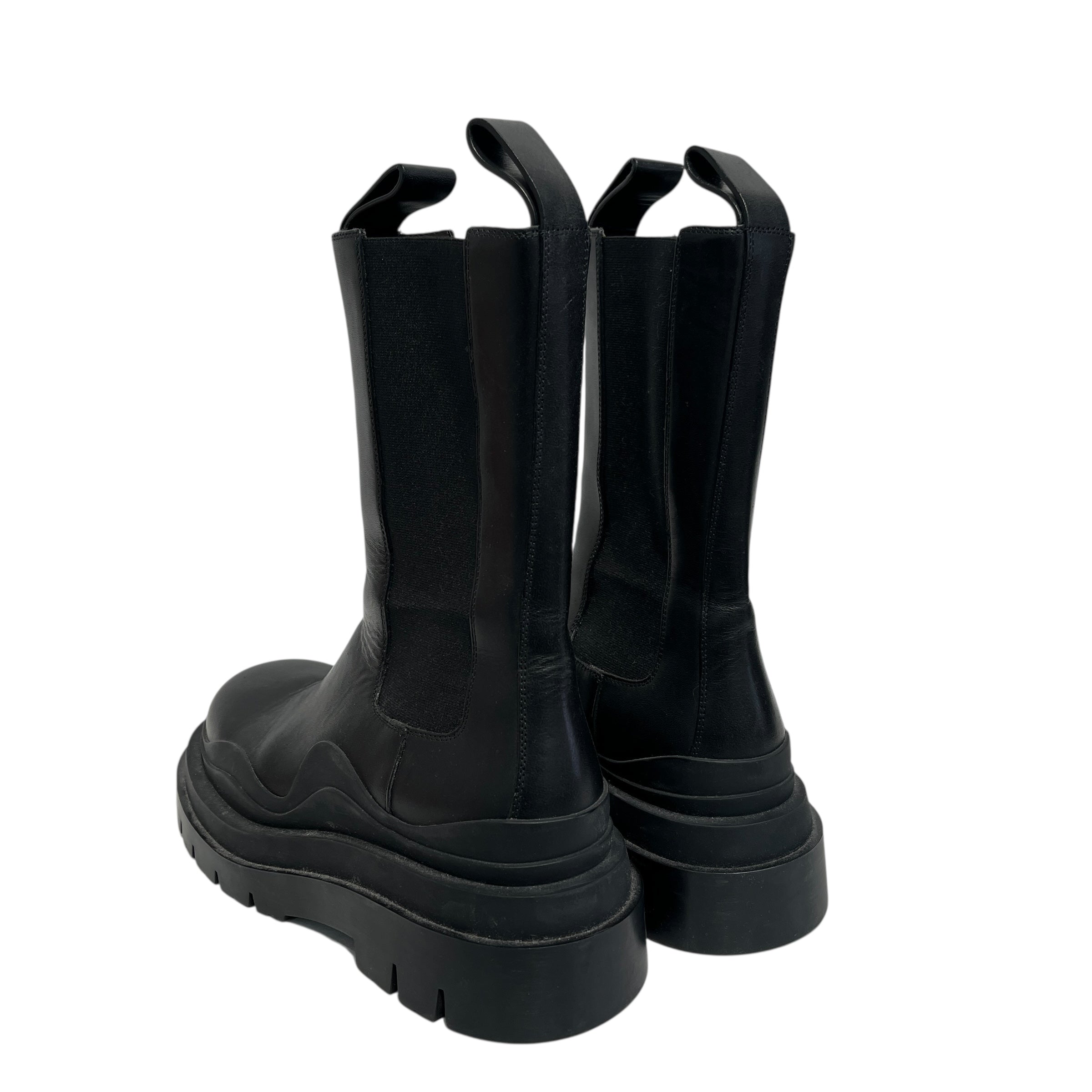 BOTTEGA VENETA/Boots/EU 37.5/Leather/BLK/TIRE BOOTS view 2