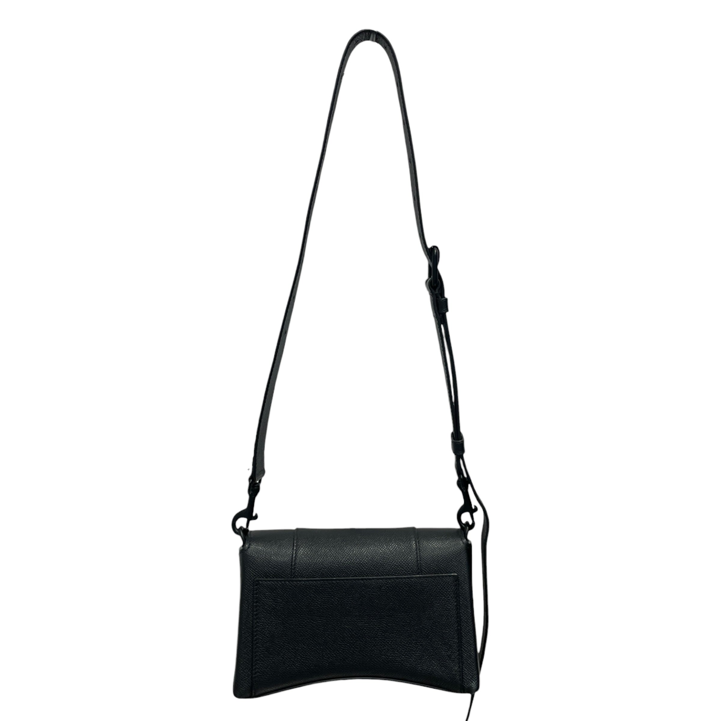 BALENCIAGA/Cross Body Bag/Leather/BLK/black hourglass view 2