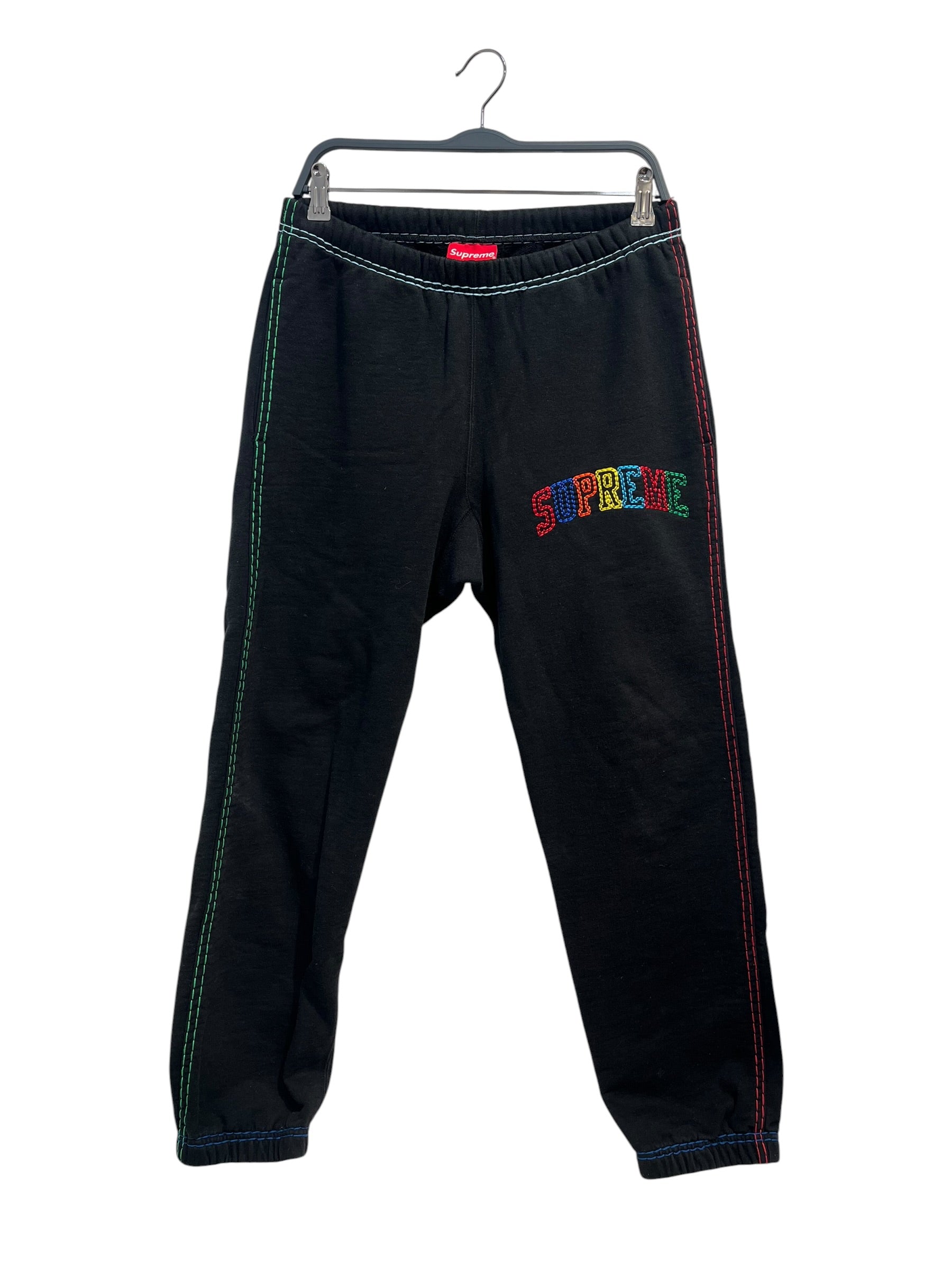 Supreme/Pants/S/Cotton/BLK/thick stitch rainbow view 1