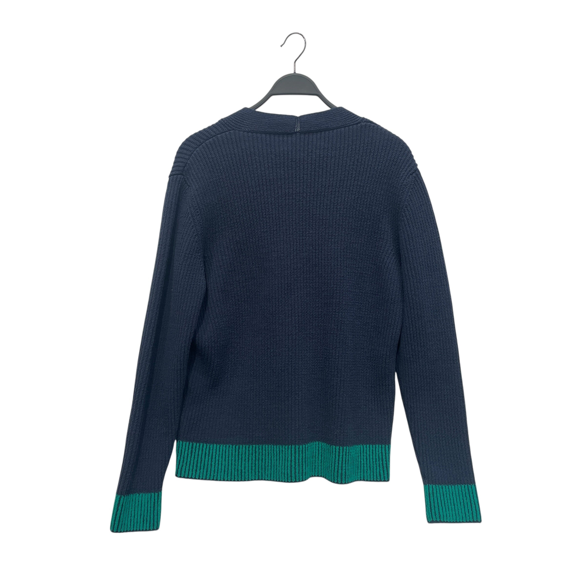 JACQUEMUS/Cardigan/S/Cotton/NVY/GREEN STRIPE view 2