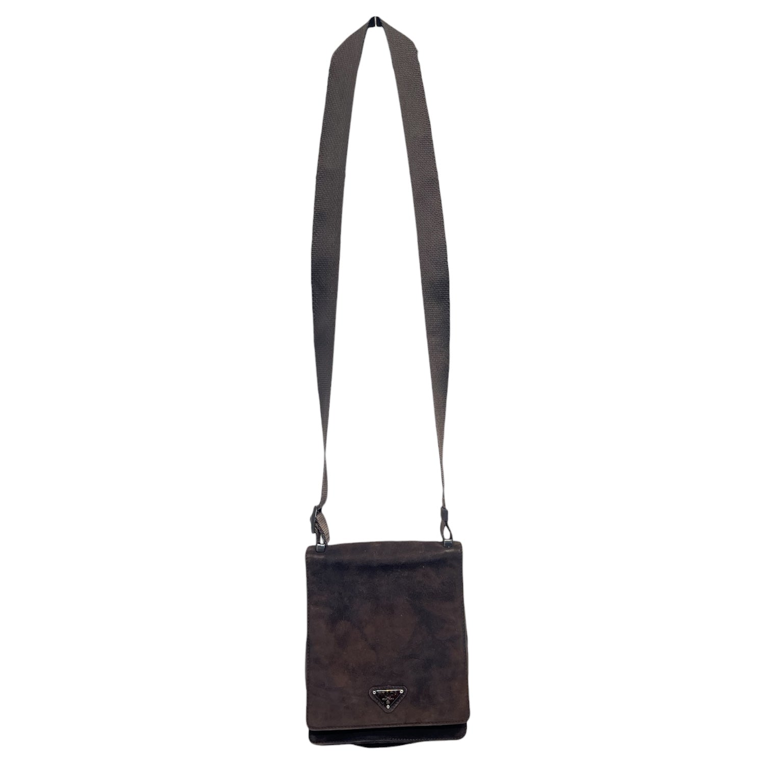 PRADA/Cross Body Bag/Suede/BRW/SUEDE SHOULDER BAG view 1