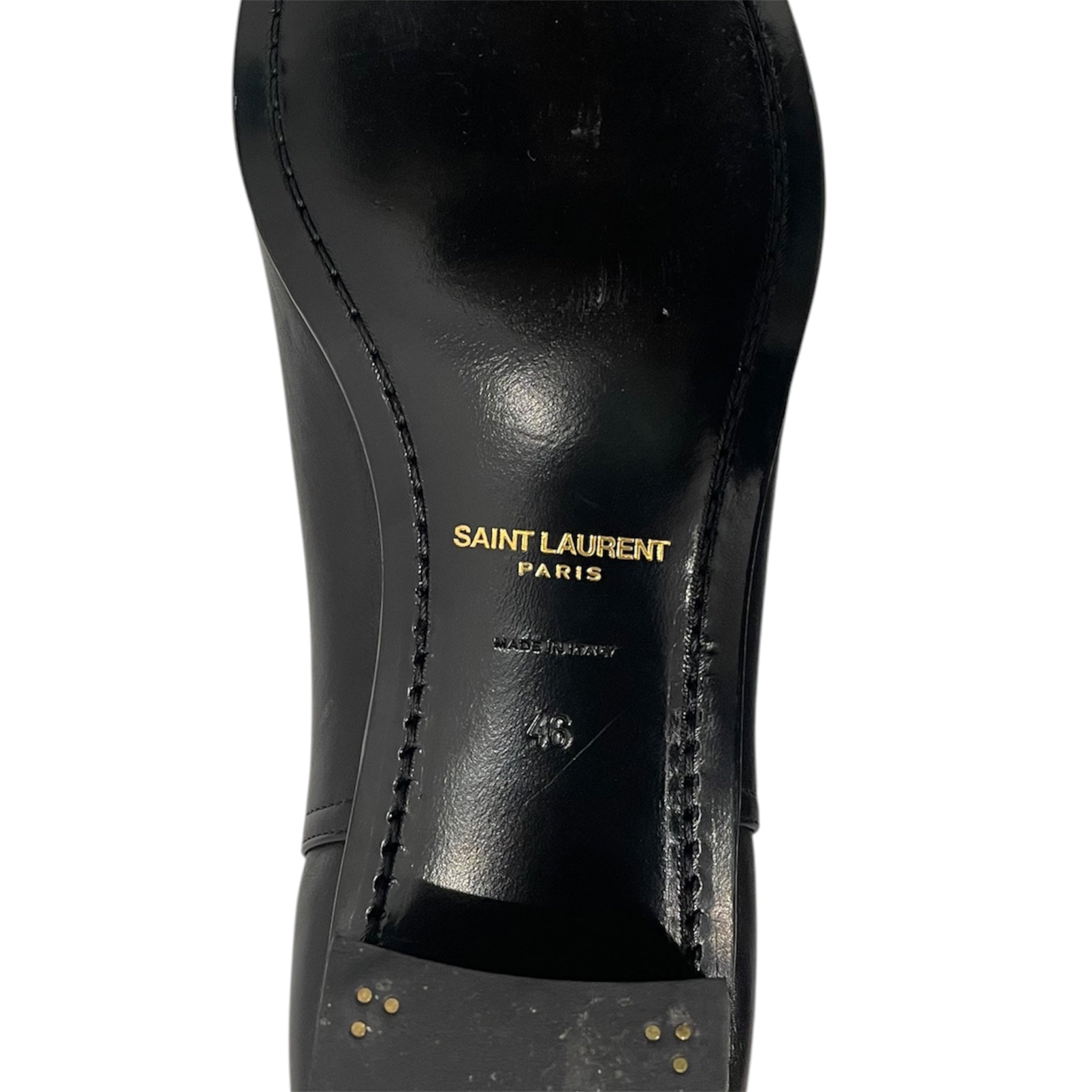 SAINT LAURENT/Pull-On Boots/EU 46/Leather/BLK/AUGUSTIN BUCKLE BOOTS view 4