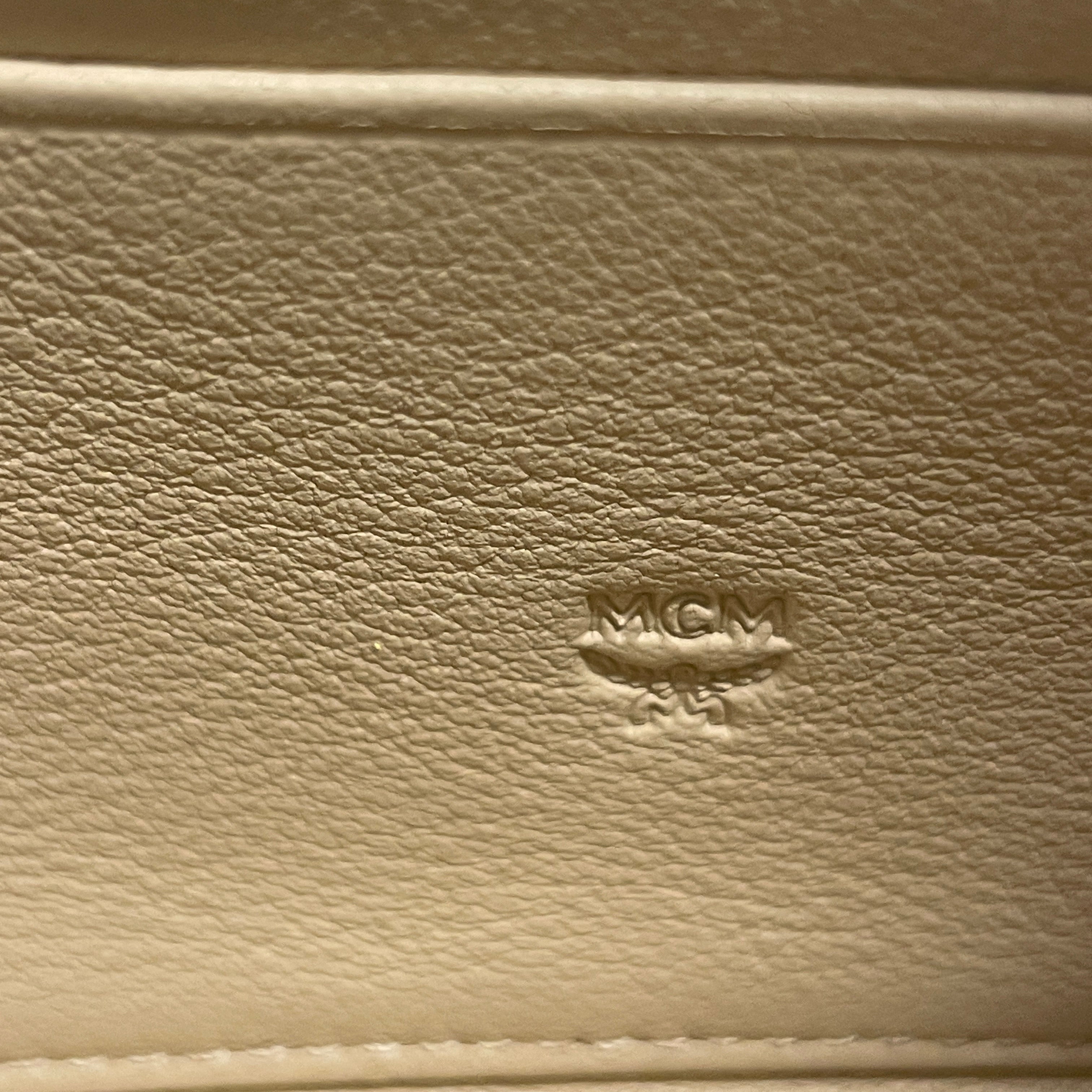 MCM/Long Wallet/Monogram/Leather/BEG/yellow strap view 3