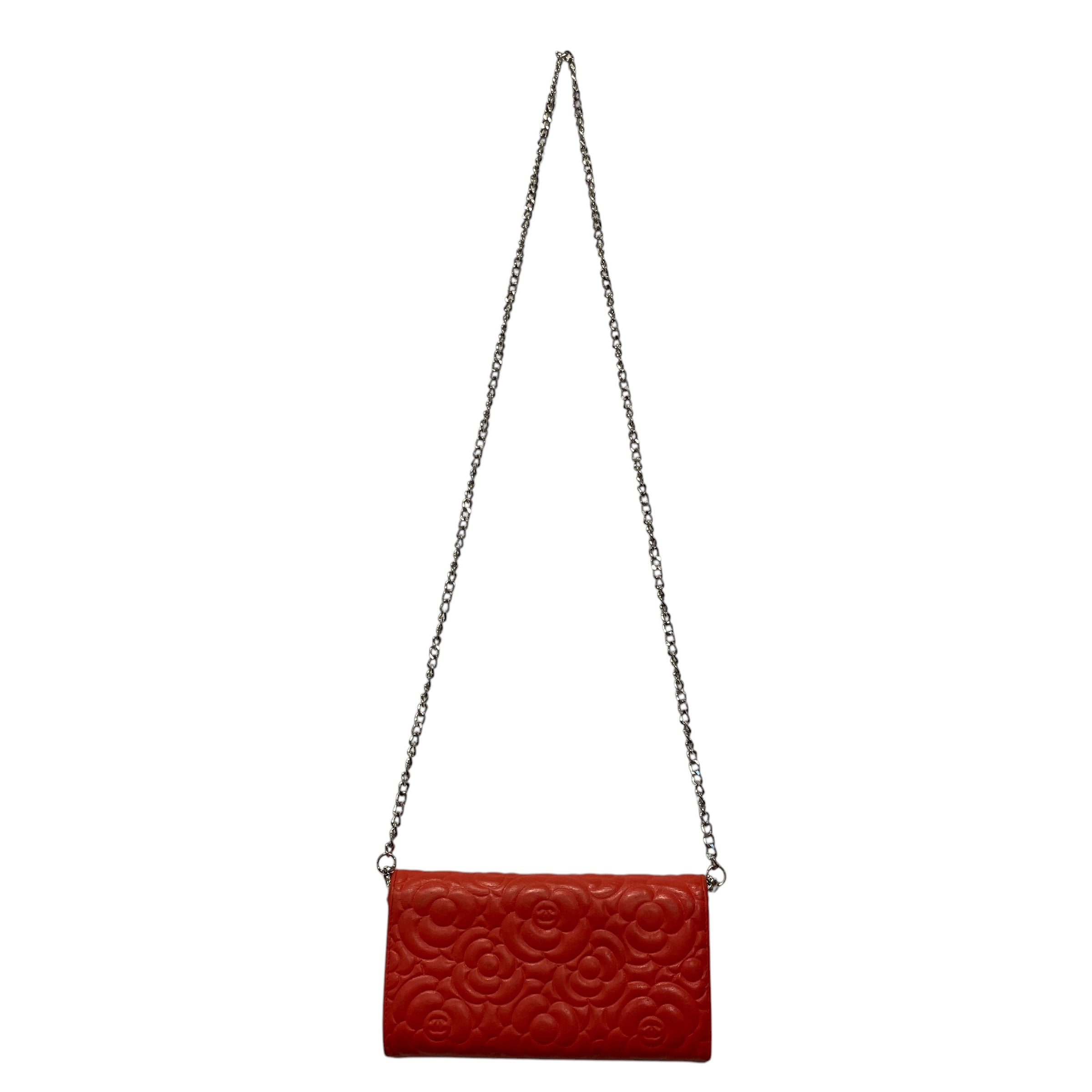 CHANEL/Long Wallet/Floral Pattern/Leather/RED/CAMELLIA LAMBSKIN view 2