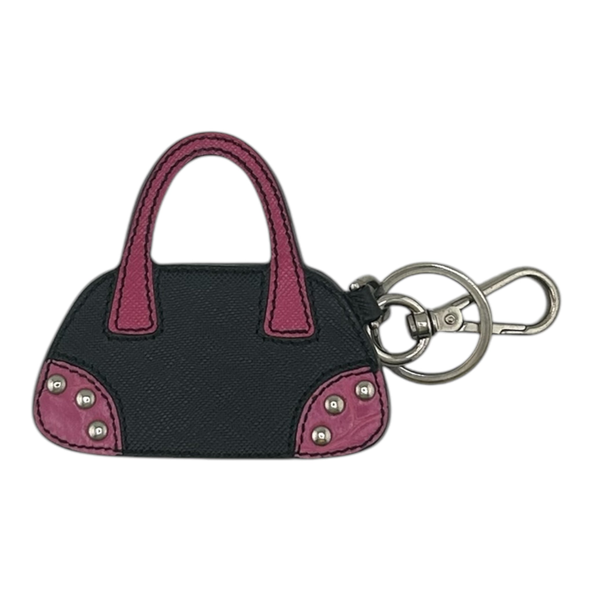 PRADA/SaffianoLeatherStuddedSatchel/Bag Charm/Multicolor view 2