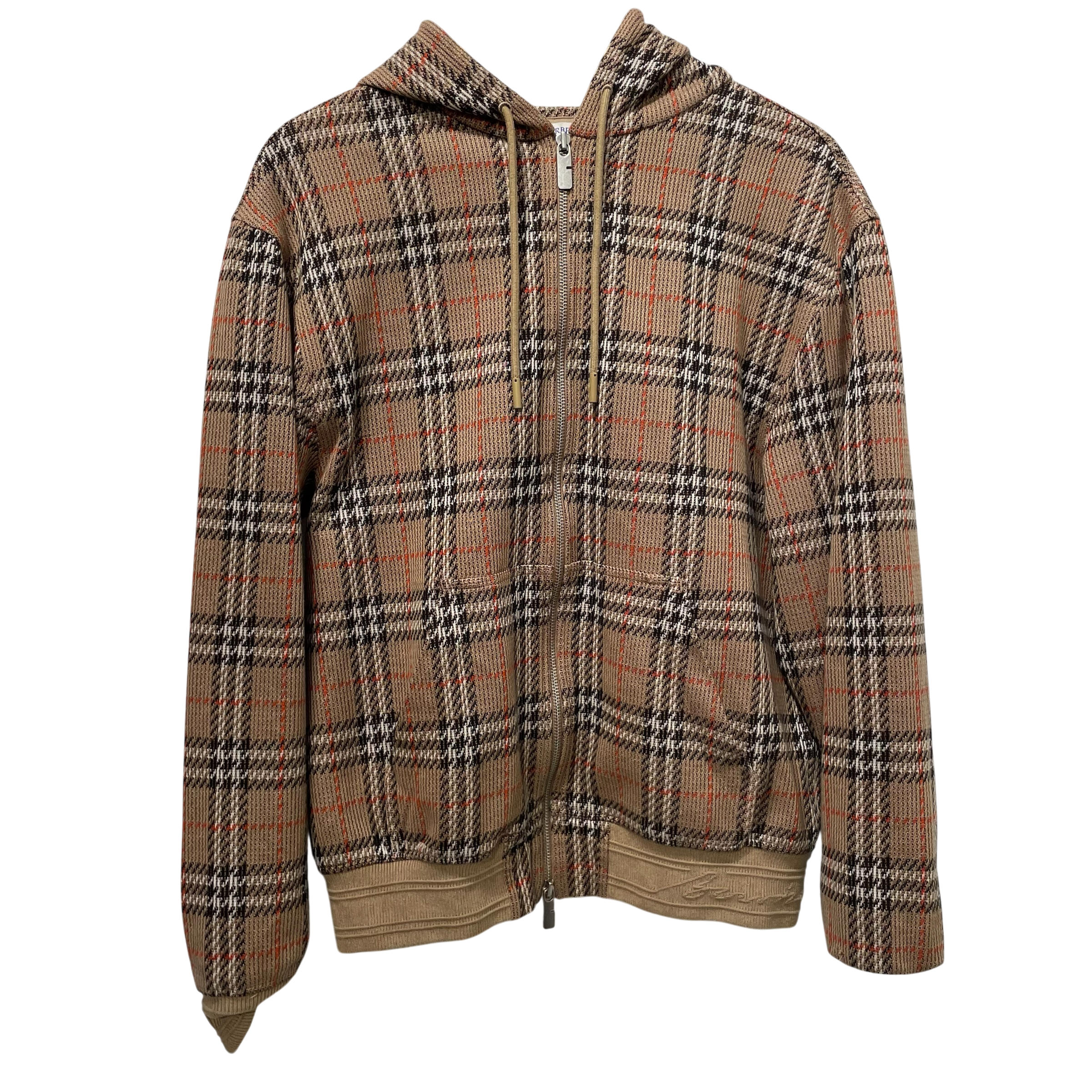 BURBERRY/Zip Up Hoodie/M/Plaid/Cotton/BEG/ view 1